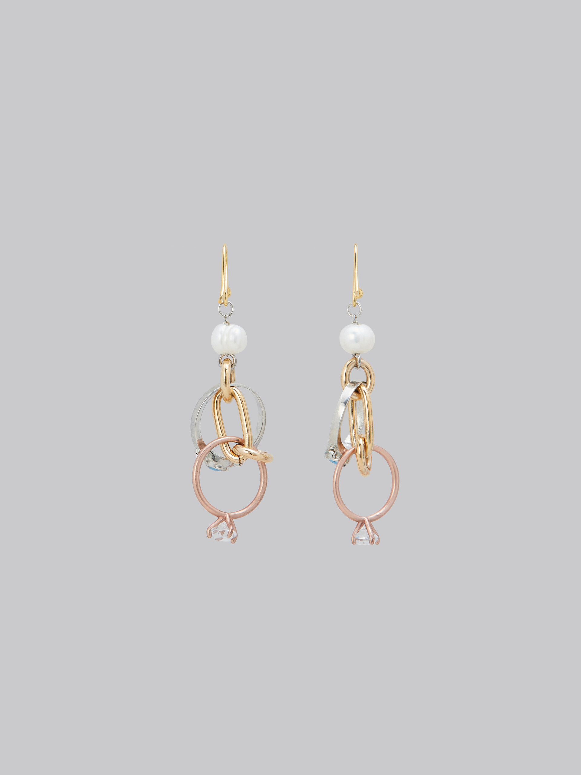 Drop earrings with chains and rings - Earrings - Image 3