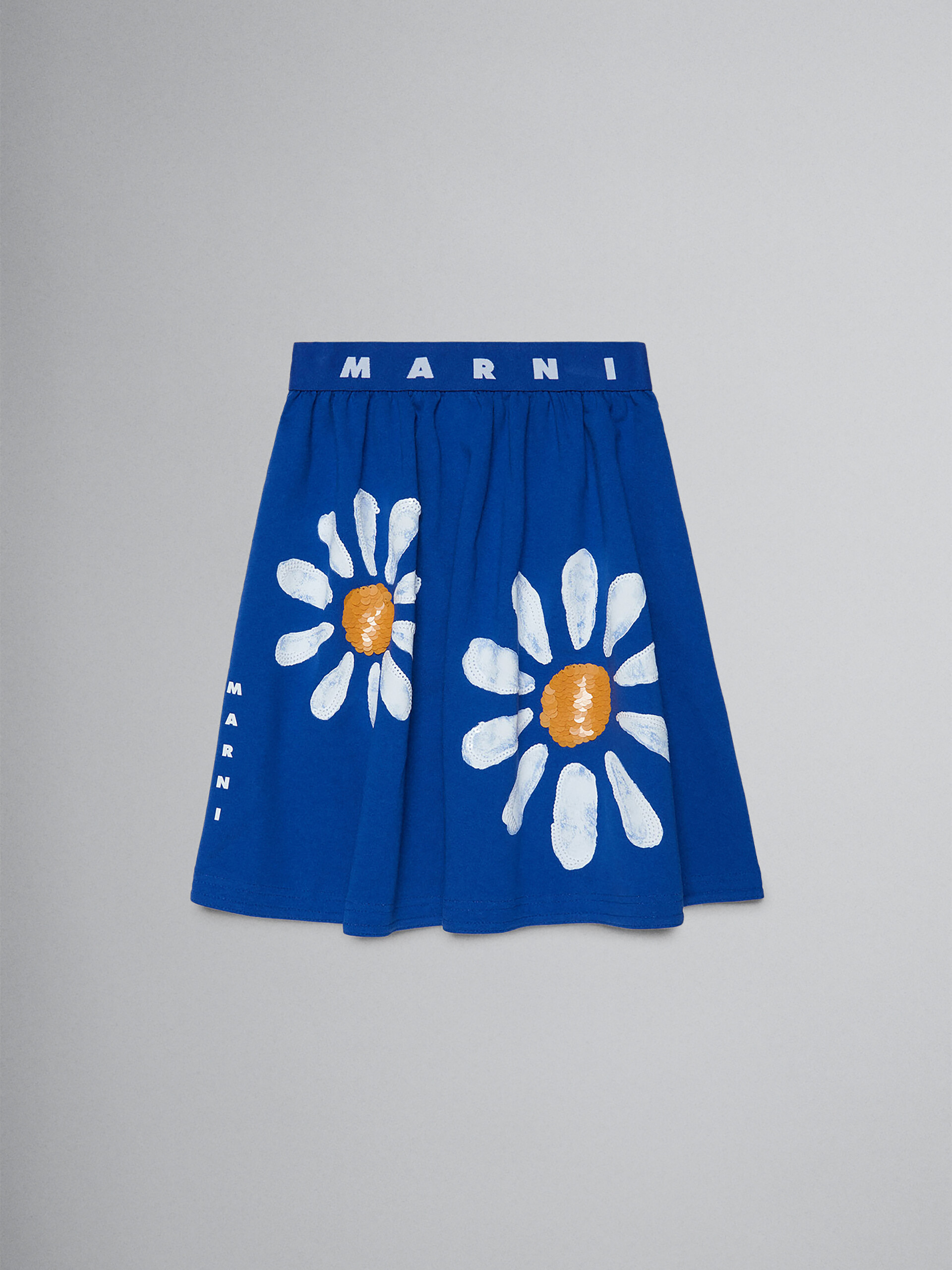 Blue fleece skirt with Daisy motif - Skirts - Image 1