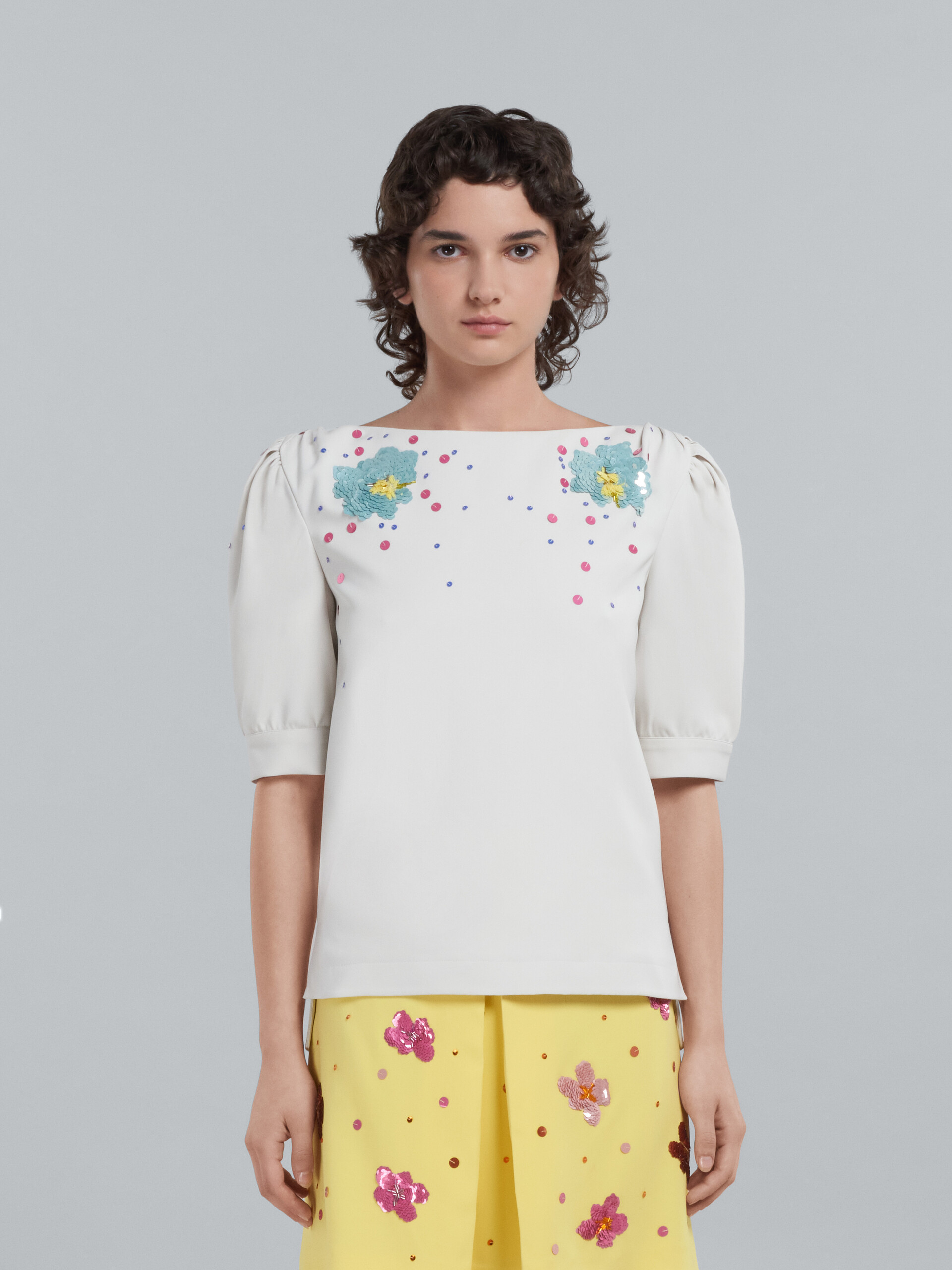 White cady top with sequins - Shirts - Image 2