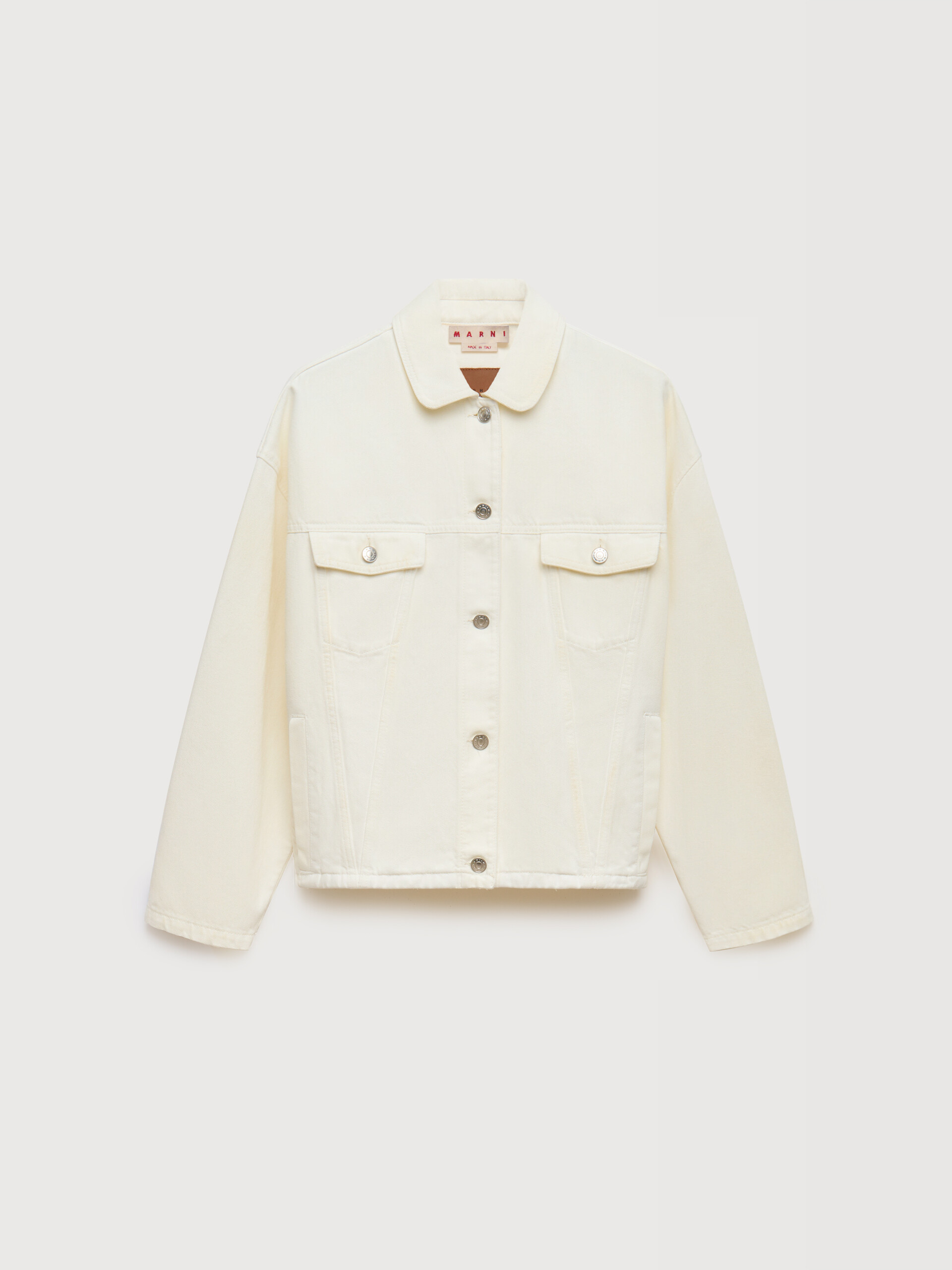 White denim jacket with martingale - Jackets - Image 1