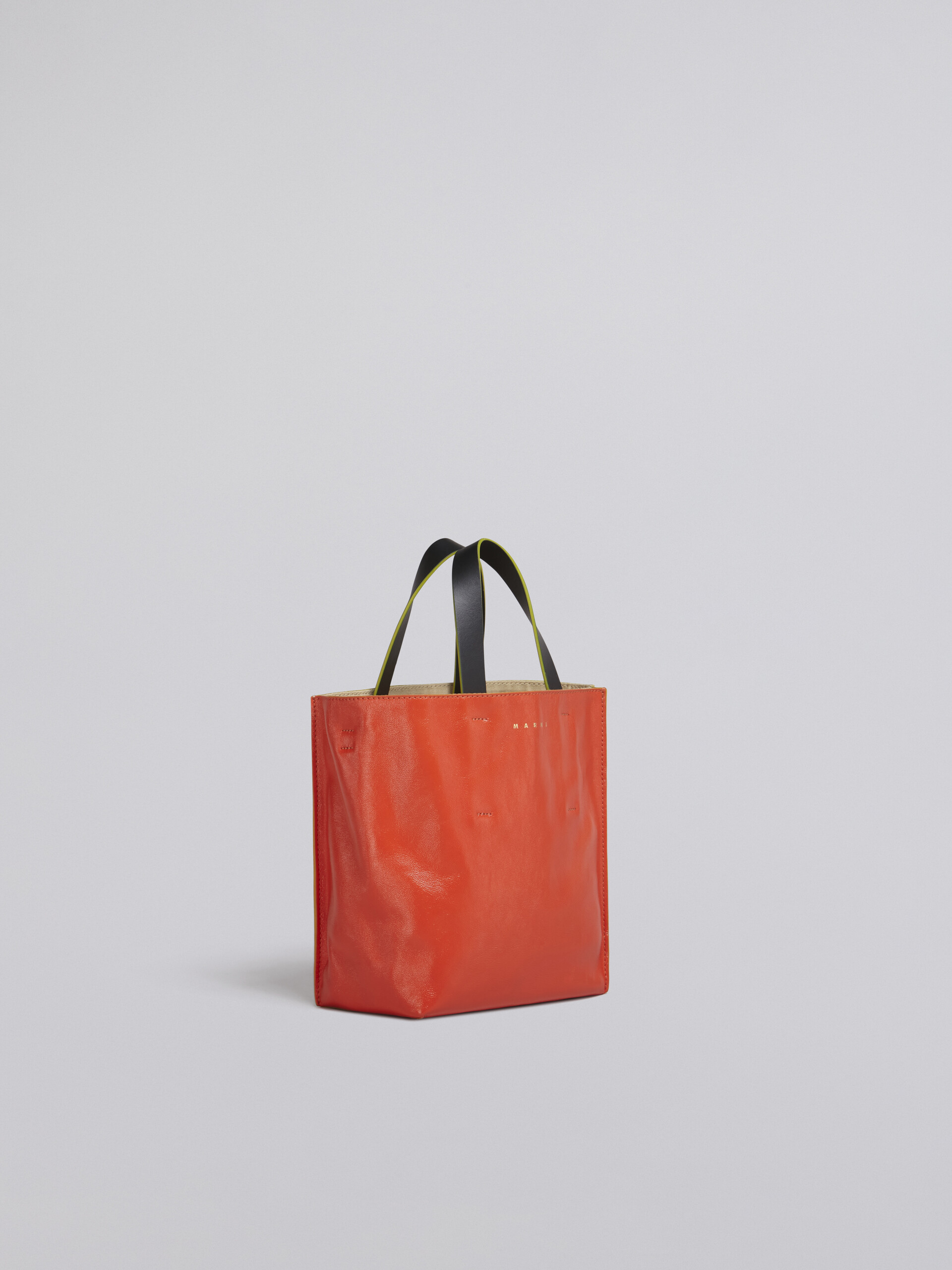 MUSEO SOFT mini bag in beige and orange leather - Shopping Bags - Image 5