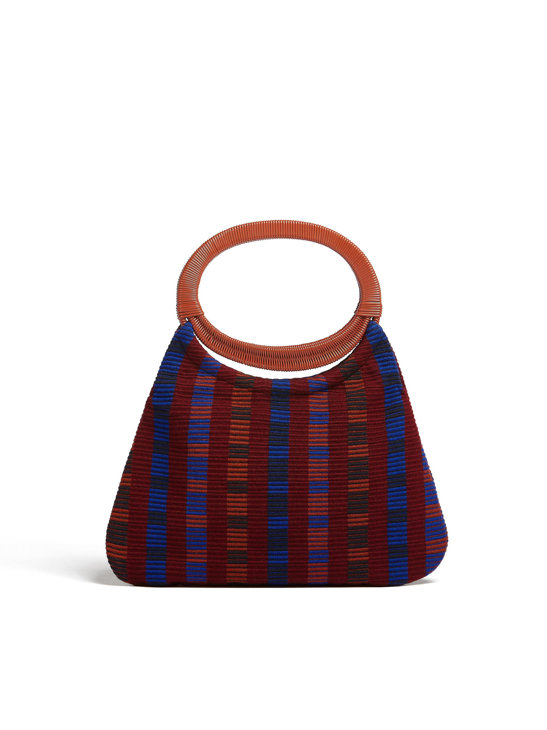 MARNI MARKET BOAT bag in multicolor red striped cotton - Furniture - Image 3