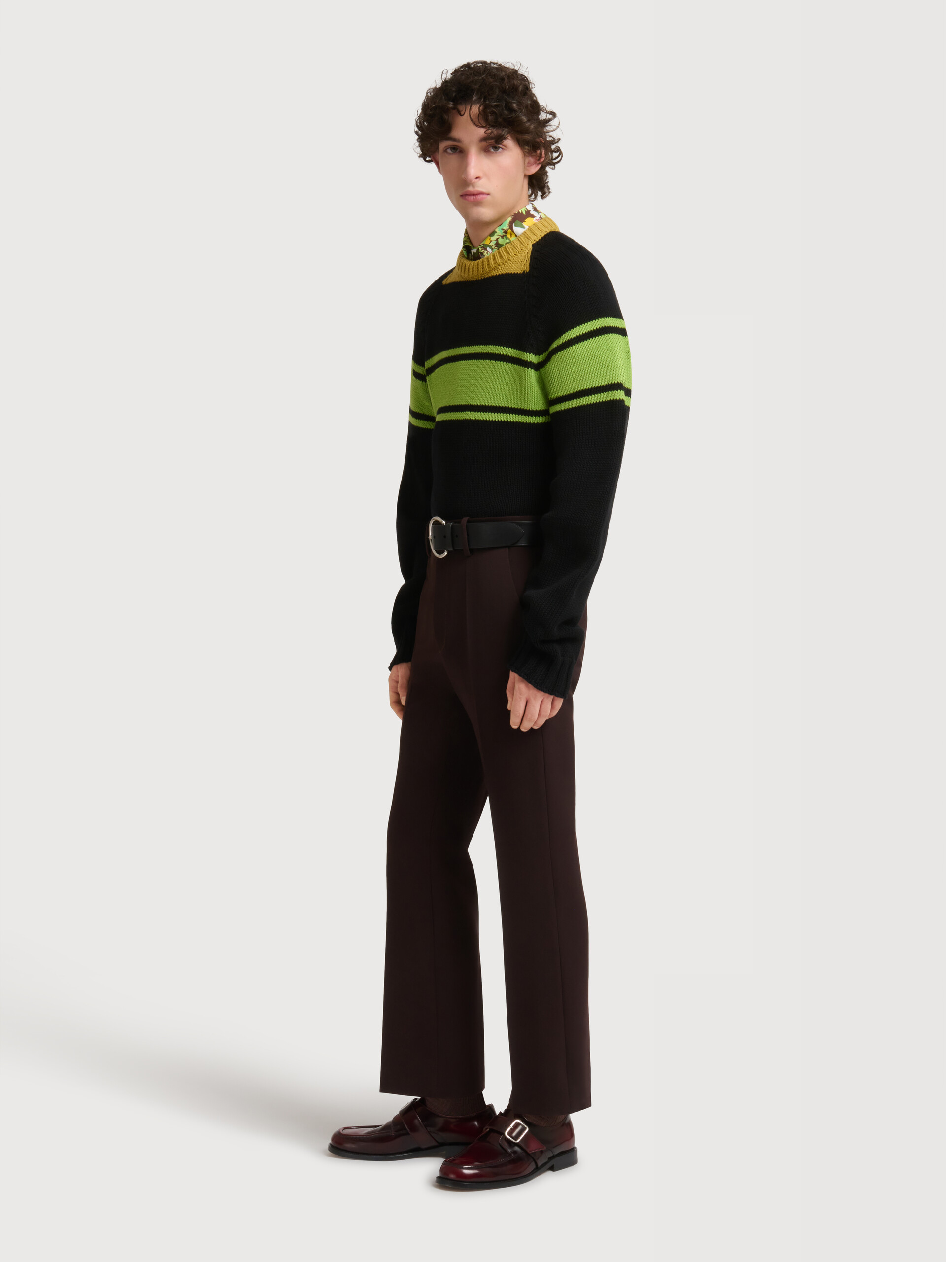 Brown regimental wool trousers - Pants - Image 3