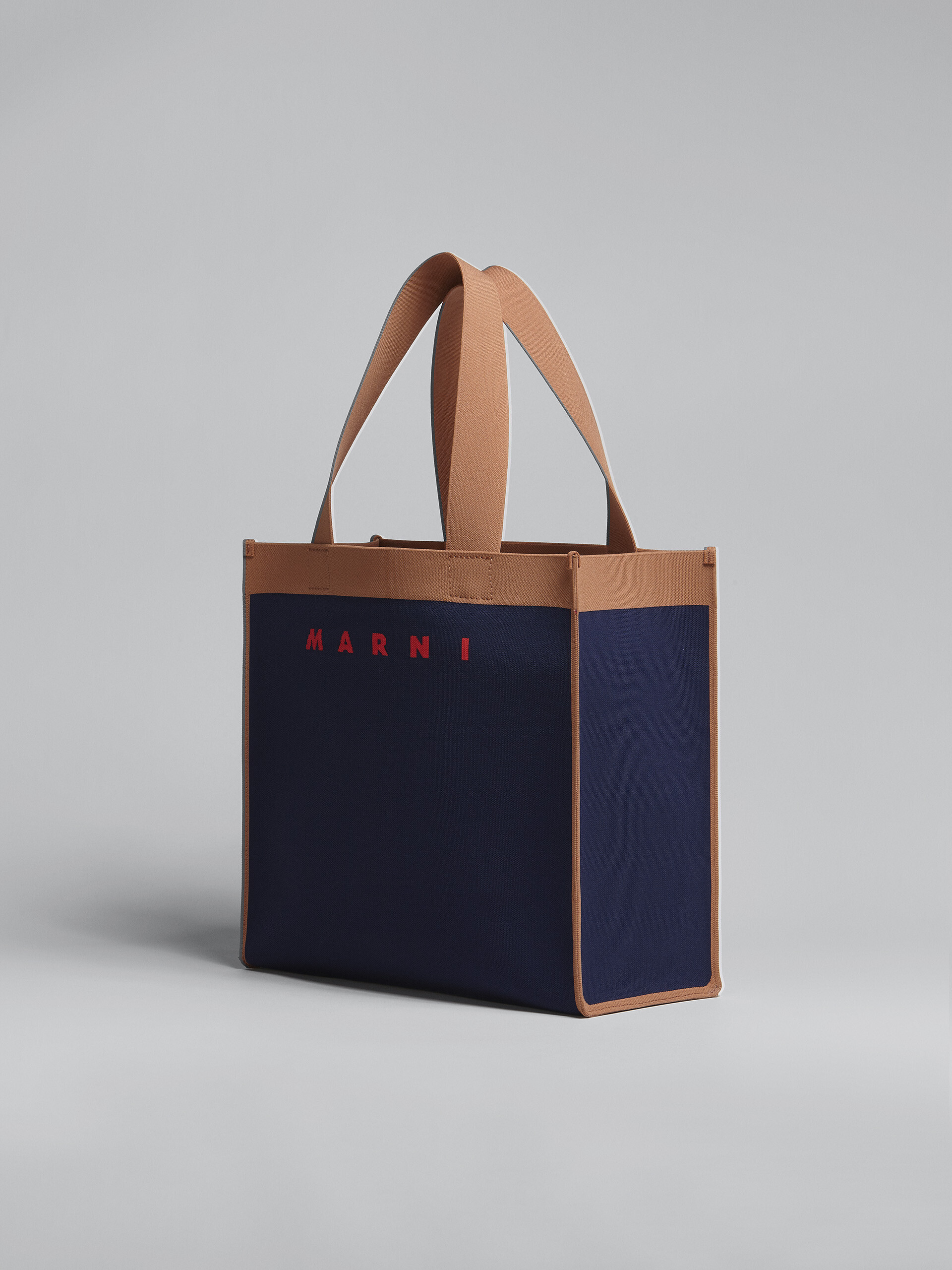 ブルー&ブラウンジャカード ショッピングバッグ | Marni