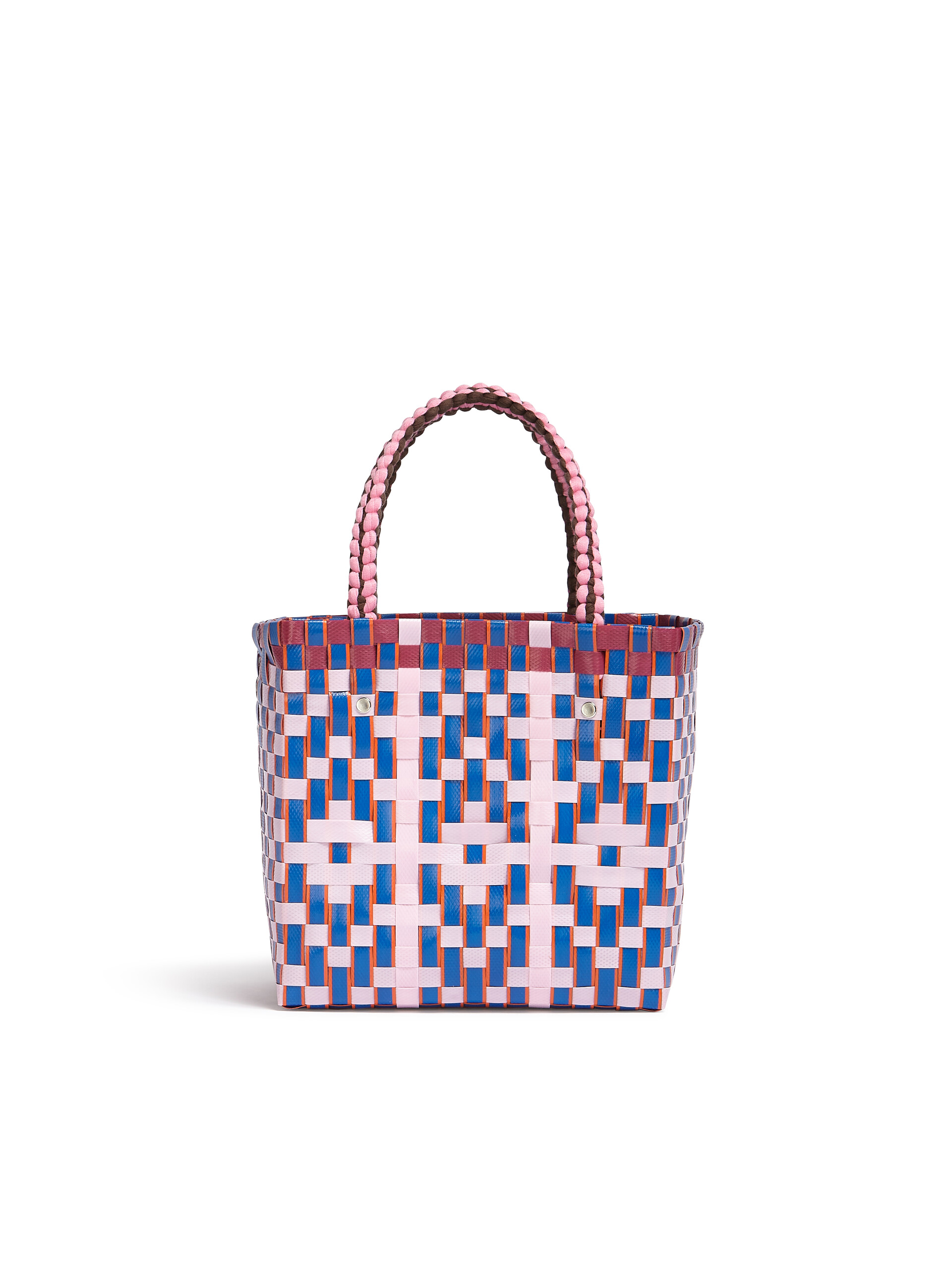 MARNI MARKET BASKET bag in pink diamond woven material - Bags - Image 3
