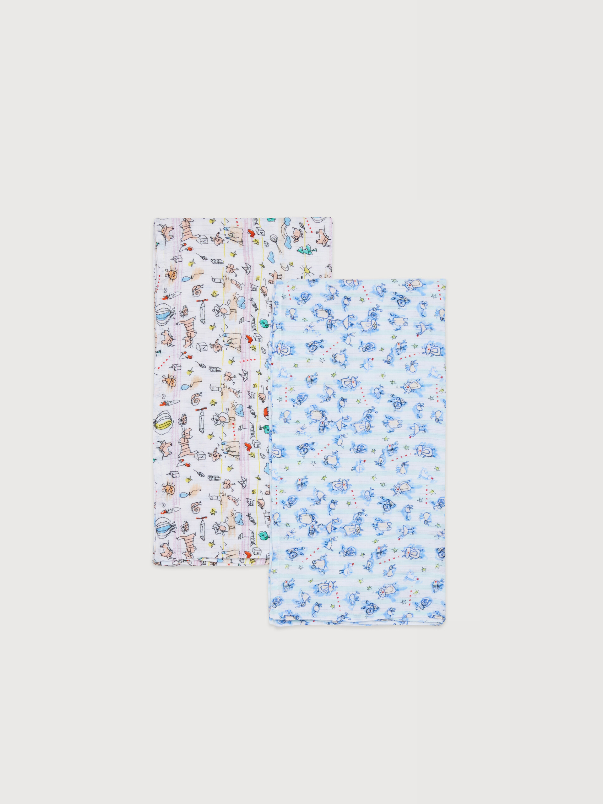 Set of 2 multicolour printed cotton muslins - Other accessories - Image 1