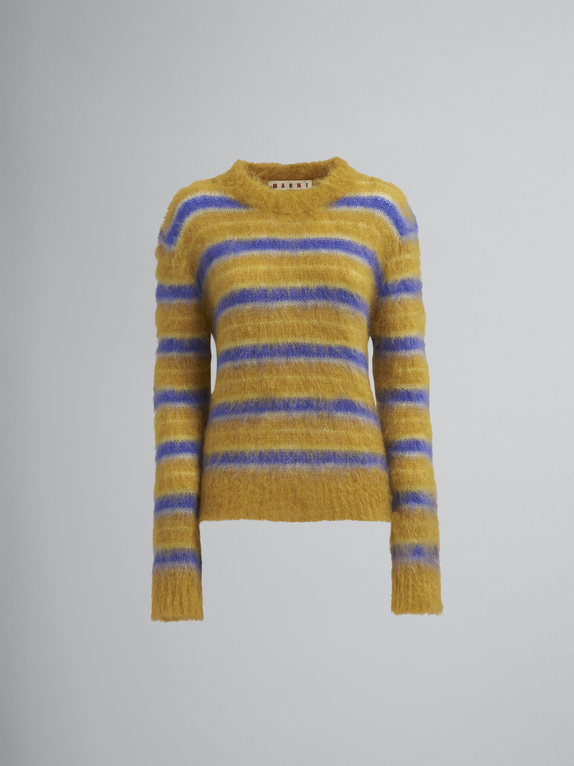 Striped brushed mohair sweater - Pullovers - Image 1