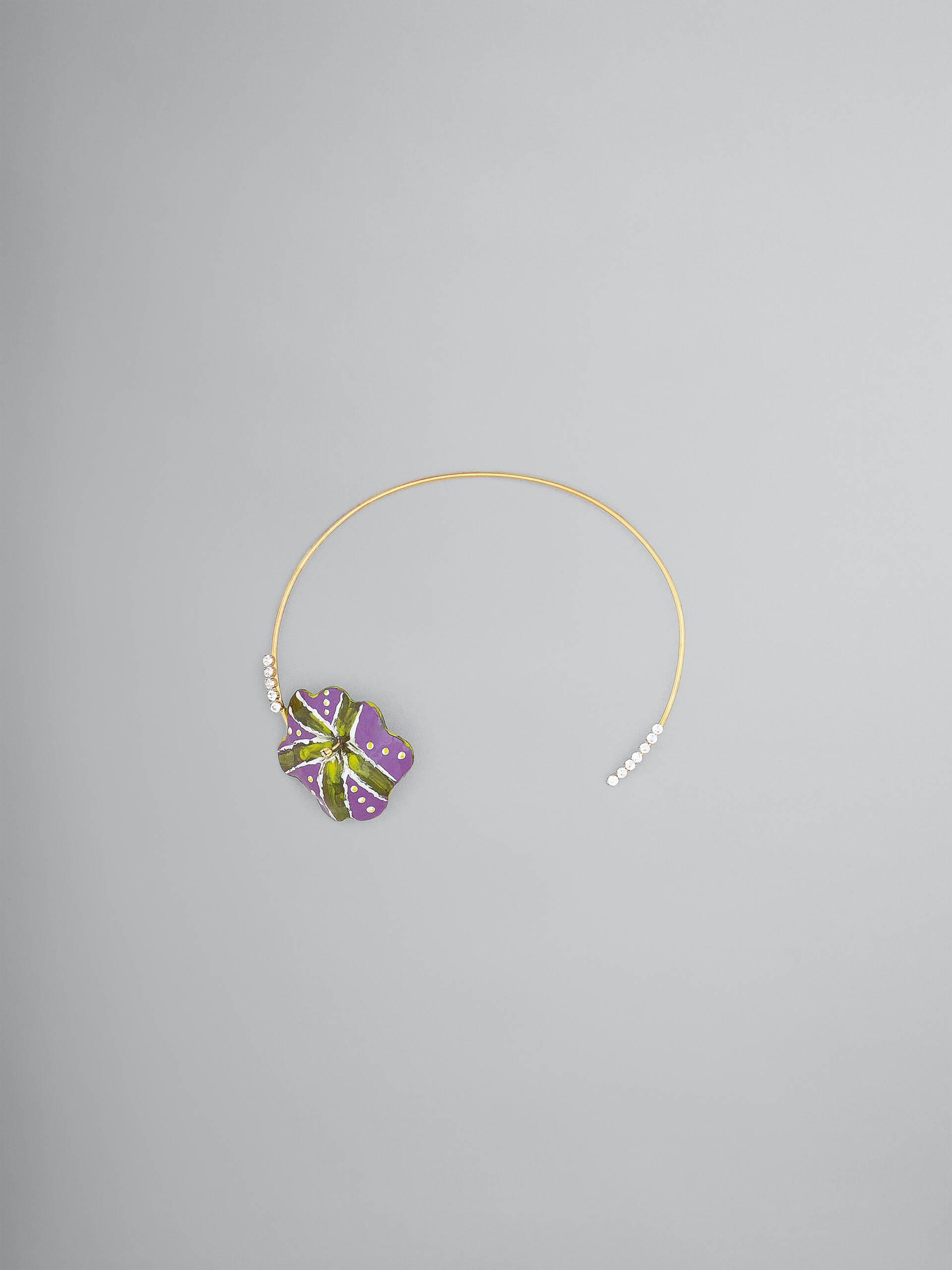 Brass and rhinestone FLORA chocker - Necklaces - Image 1