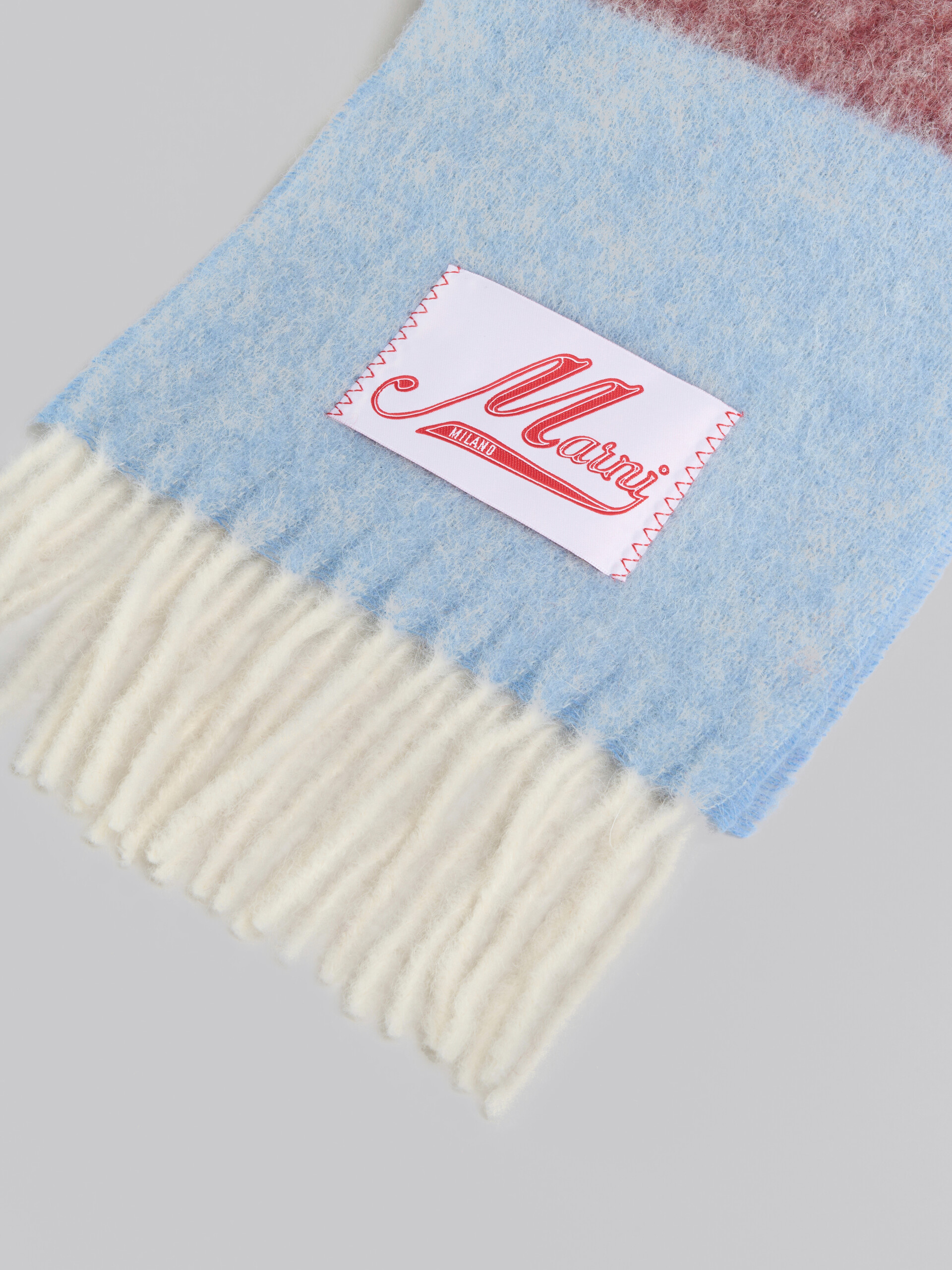 Blue striped mohair scarf - Scarves - Image 3