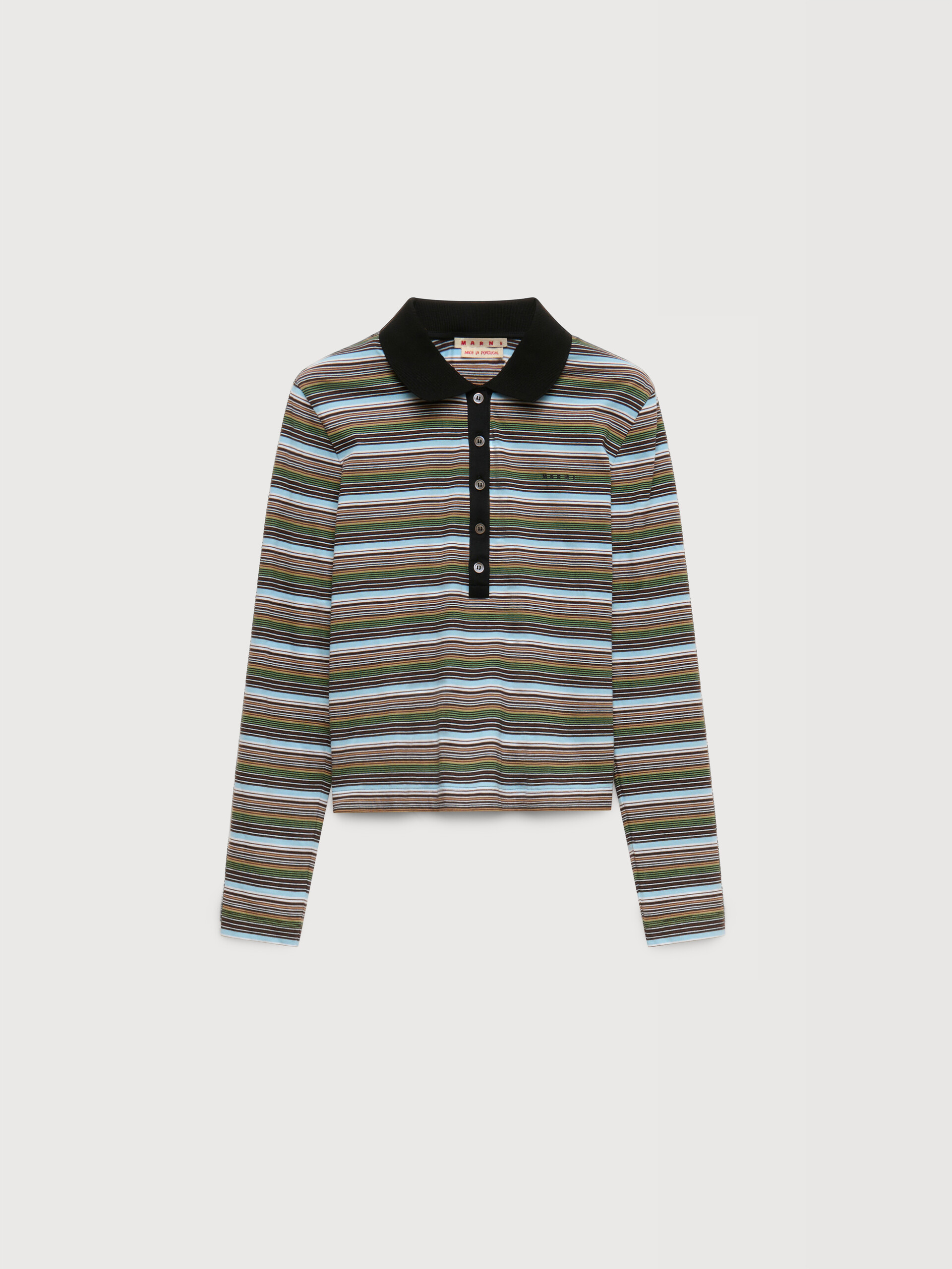 Multicolour striped jersey polo shirt - Shirts - Image 1