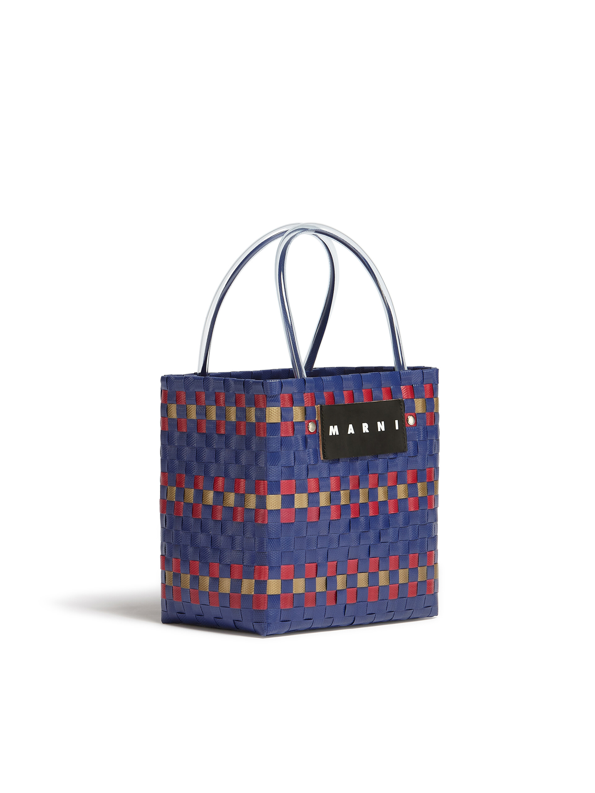 MARNI MARKET BASKET bag in blue woven material - Shopping Bags - Image 2