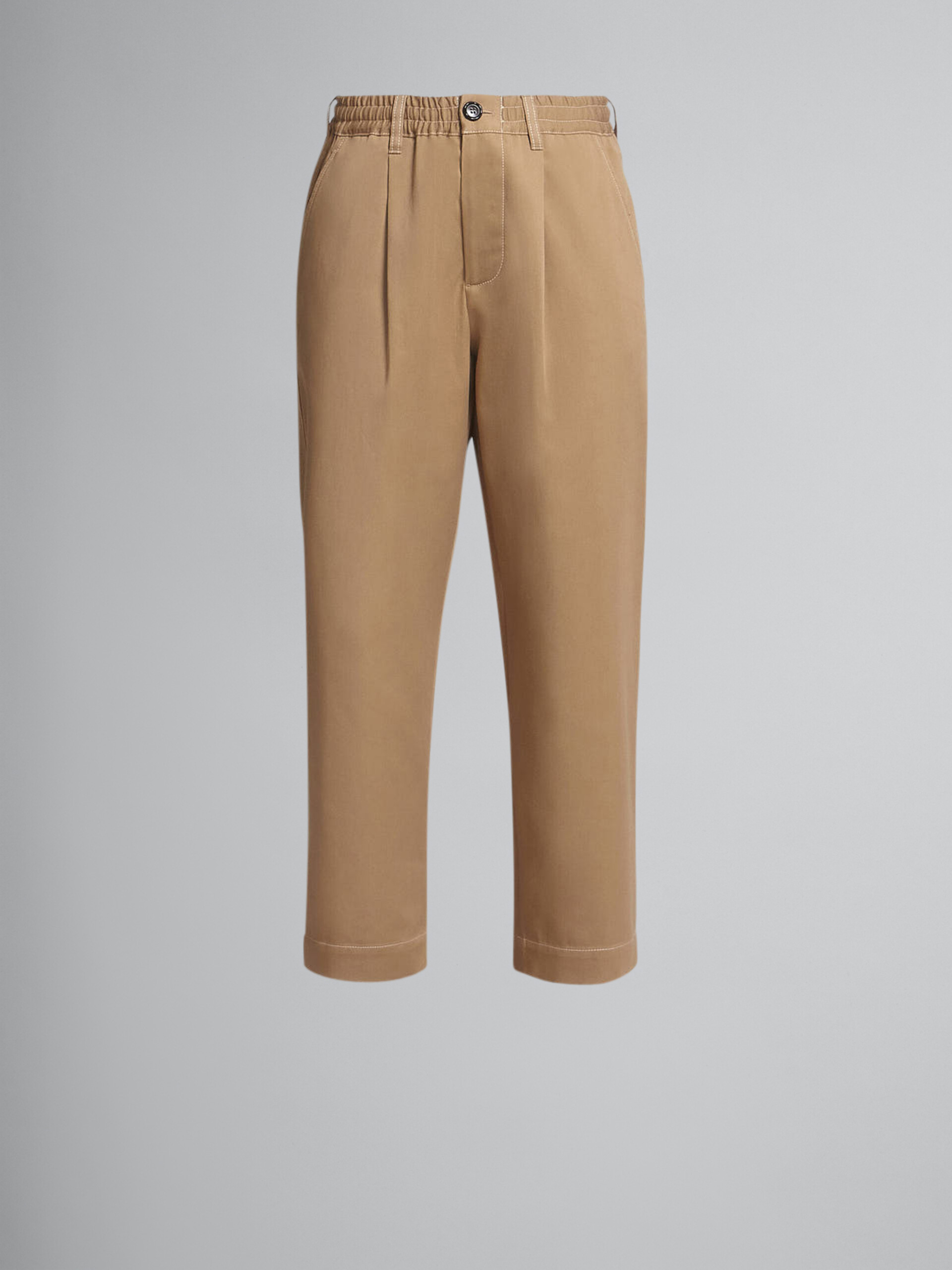 Cotton gabardine cropped pants - Pants - Image 1