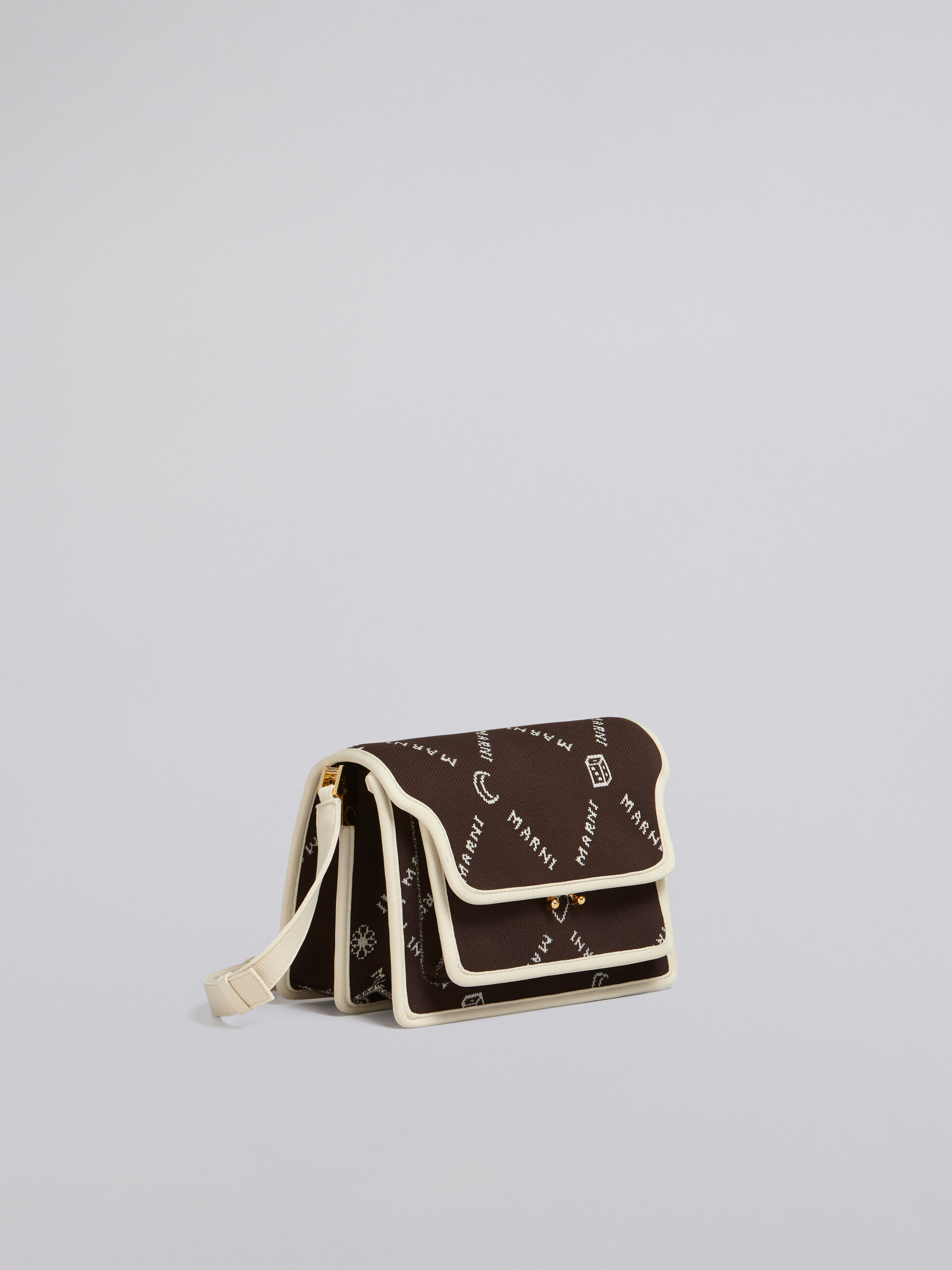 TRUNK SOFT medium bag in brown Marnigram jacquard - Shoulder Bags - Image 6