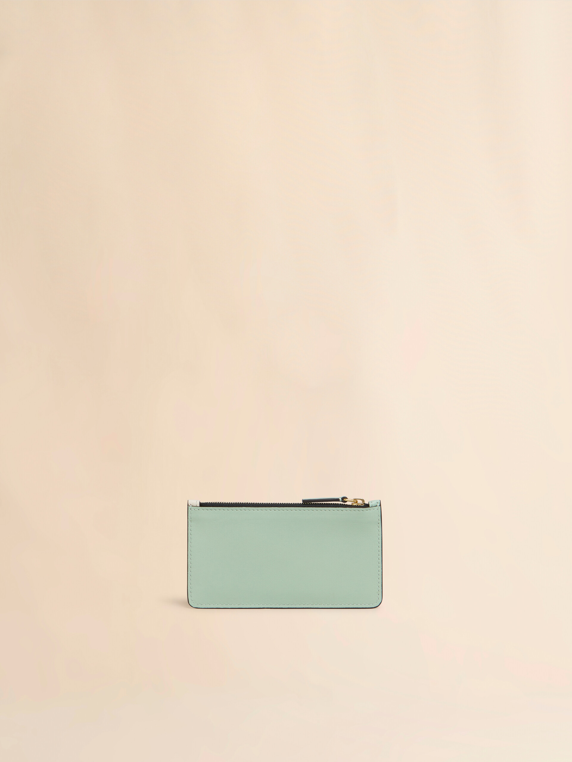 Beige, blue, and light blue leather Trunkaroo cardholder - Wallets - Image 3