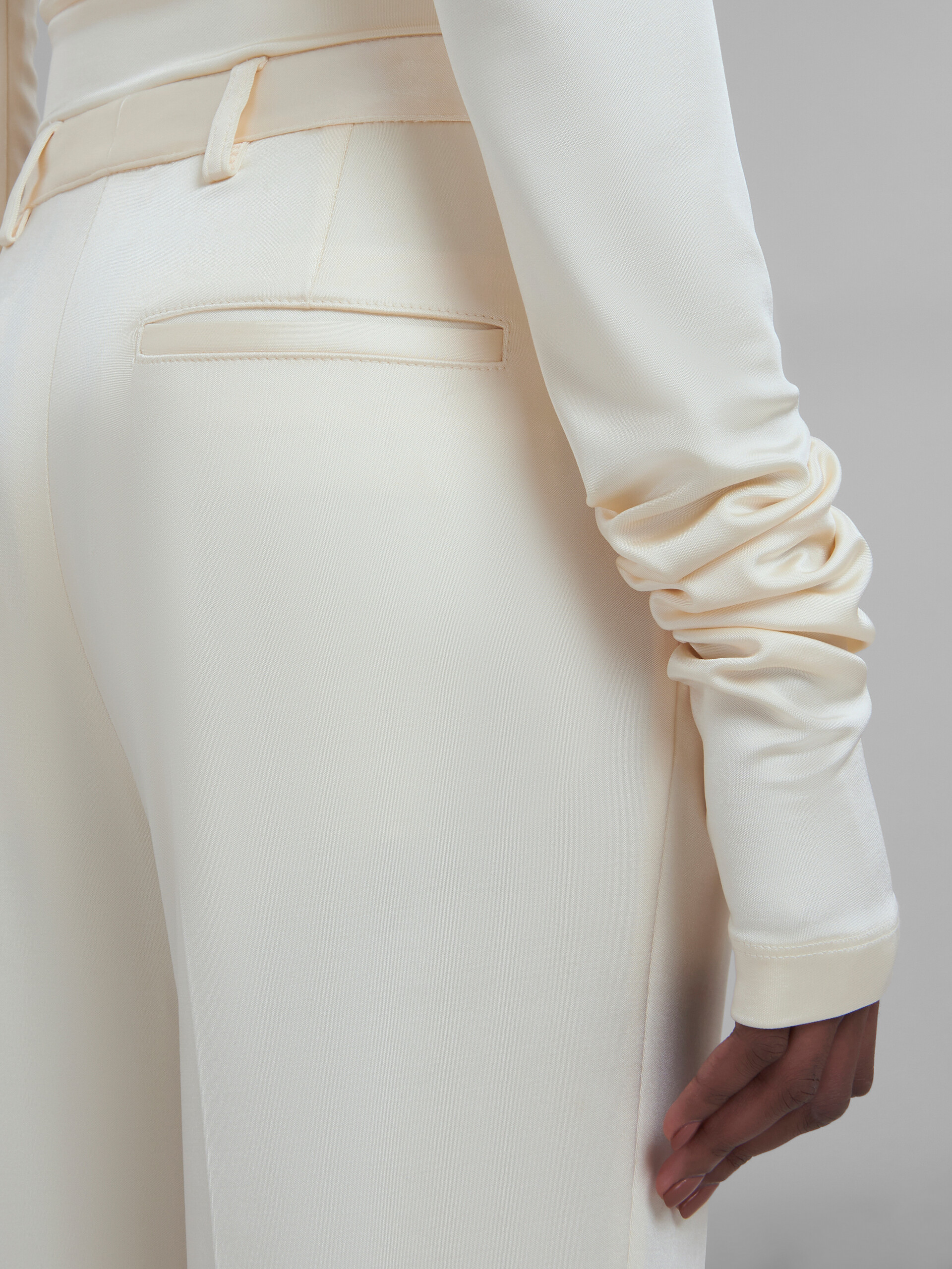White stretch jersey trousers - Pants - Image 4