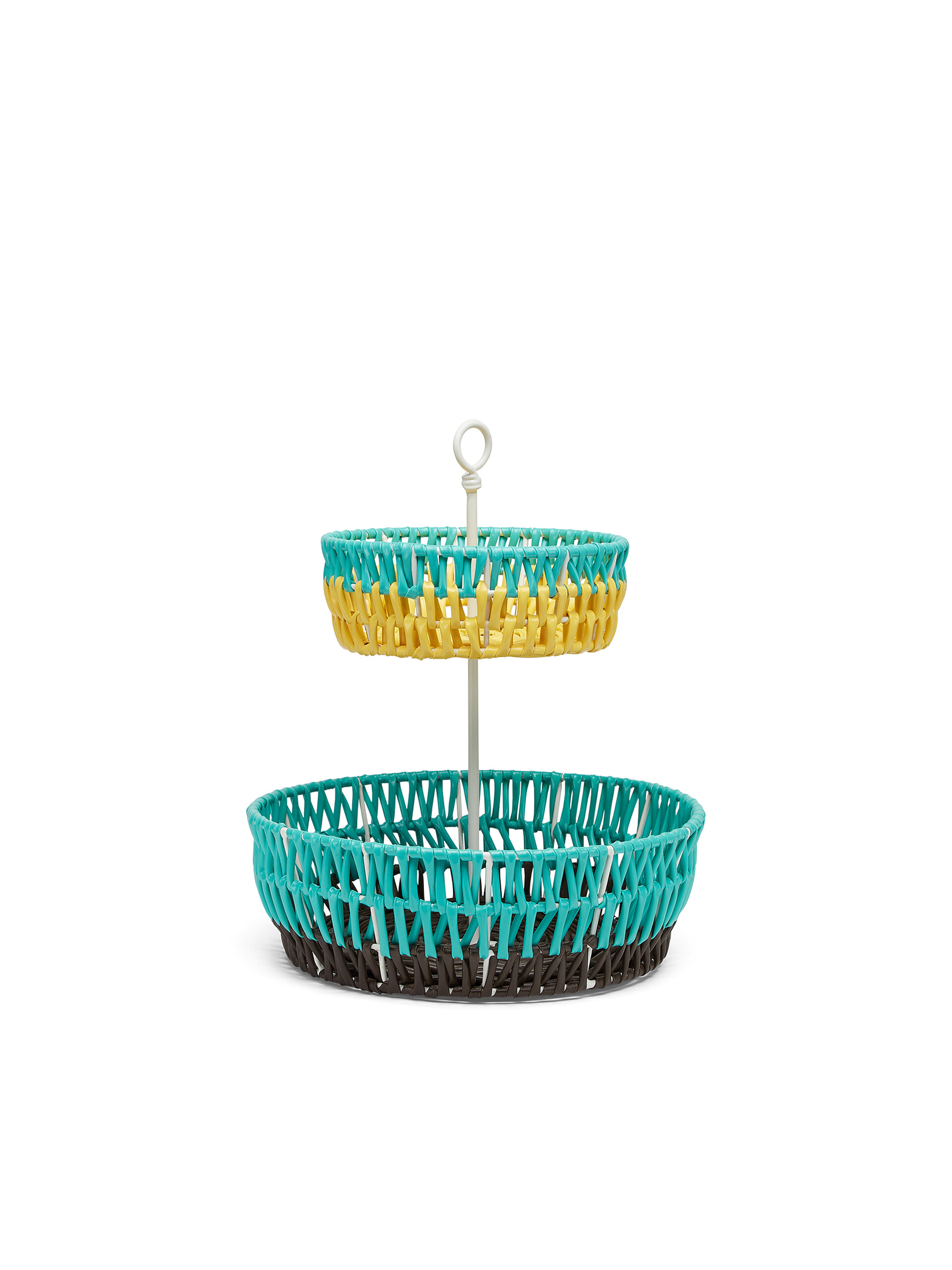 MARNI MARKET fruit stand with 2 fruit dishes in iron and turquoise, yellow and black PVC - Accessories - Image 2