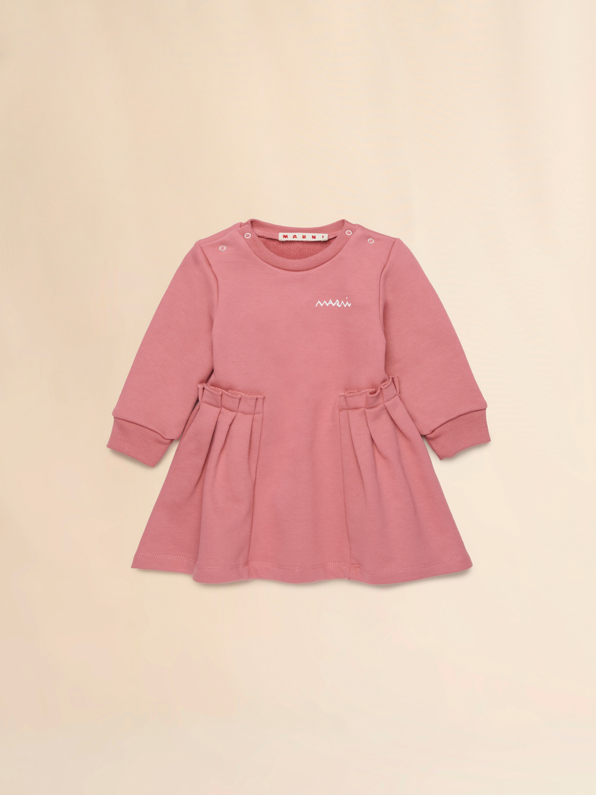 Pink cotton sweat dress with Marni Symbol print - Dresses - Image 1