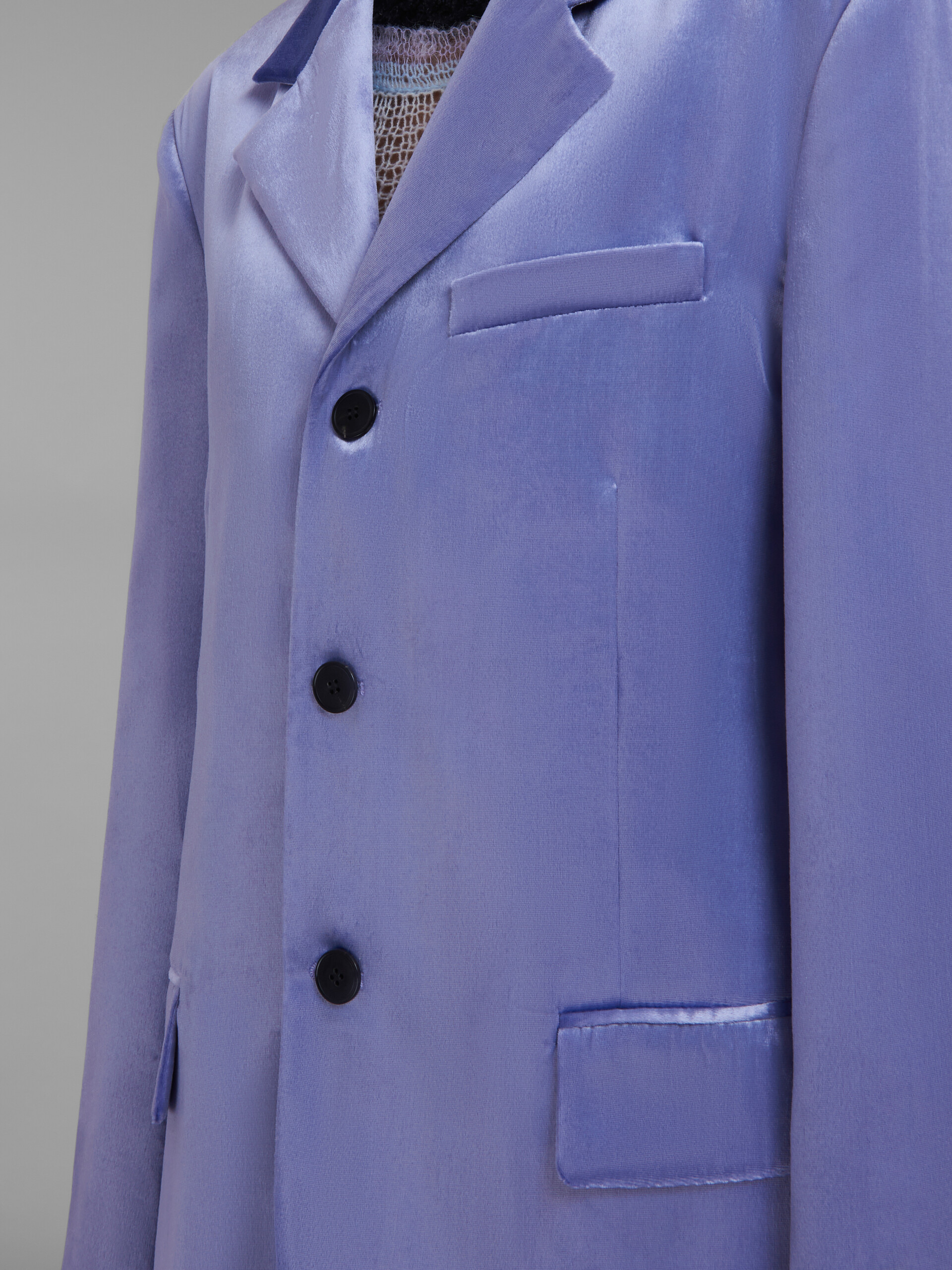 Lilac single-breasted velvet blazer - Jackets - Image 5