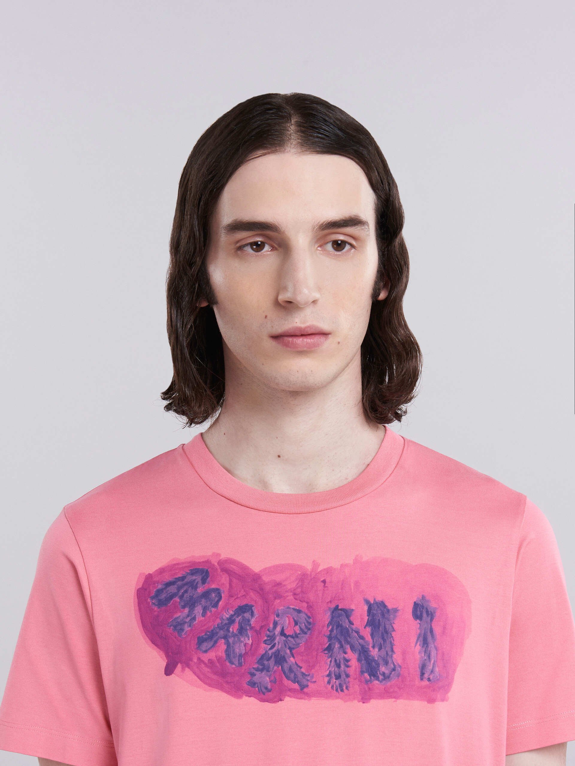 Rosafarbenes T-Shirt aus Bio-Baumwolle mit grafischem Logo - T-shirts - Image 4