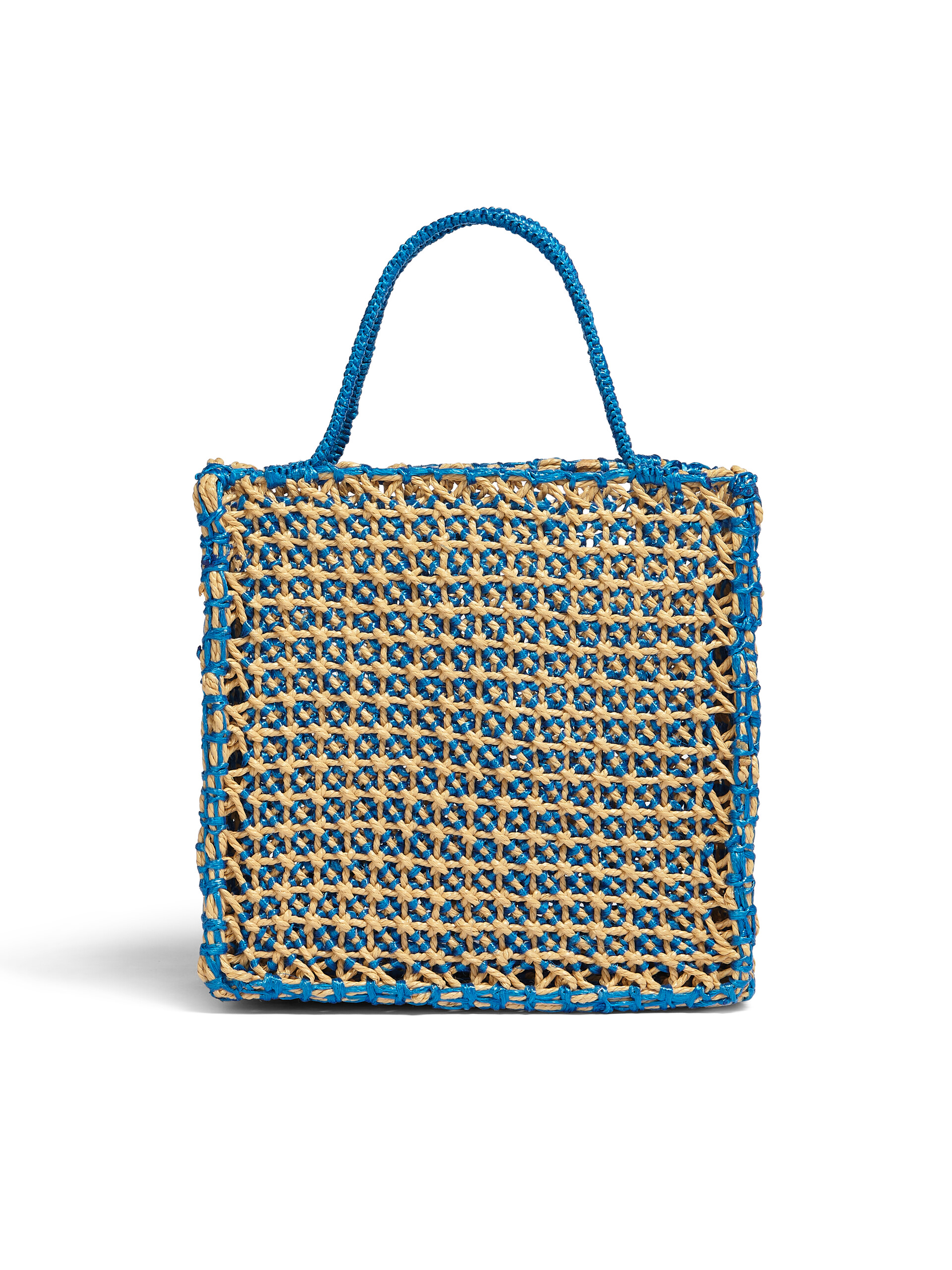 MARNI MARKET large bag in pale blue and beige crochet - Bags - Image 3