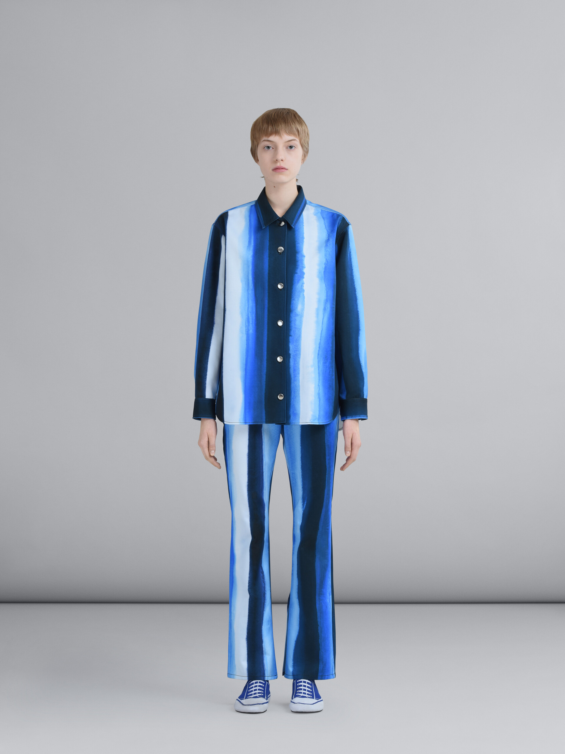 Hose aus Baumwolldrillich mit Waterfall Stripe-Print - Hosen - Image 2