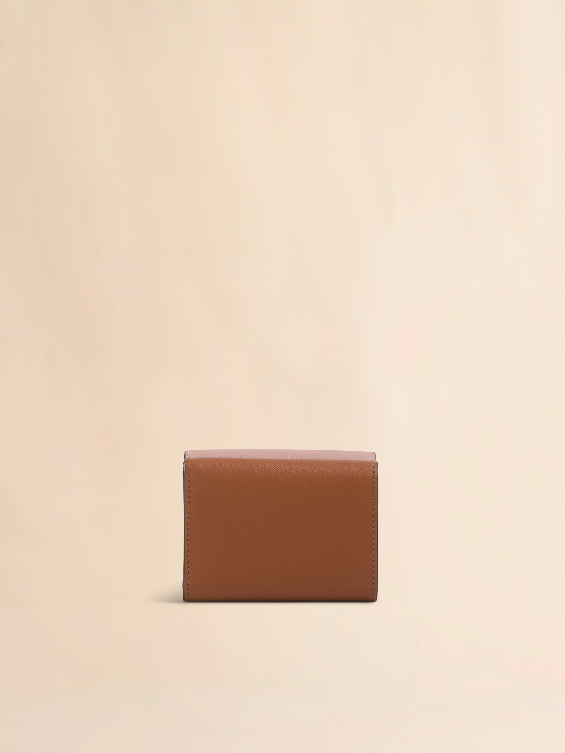 Trifold wallet in blue, cream and brown saffiano leather - Wallets - Image 3