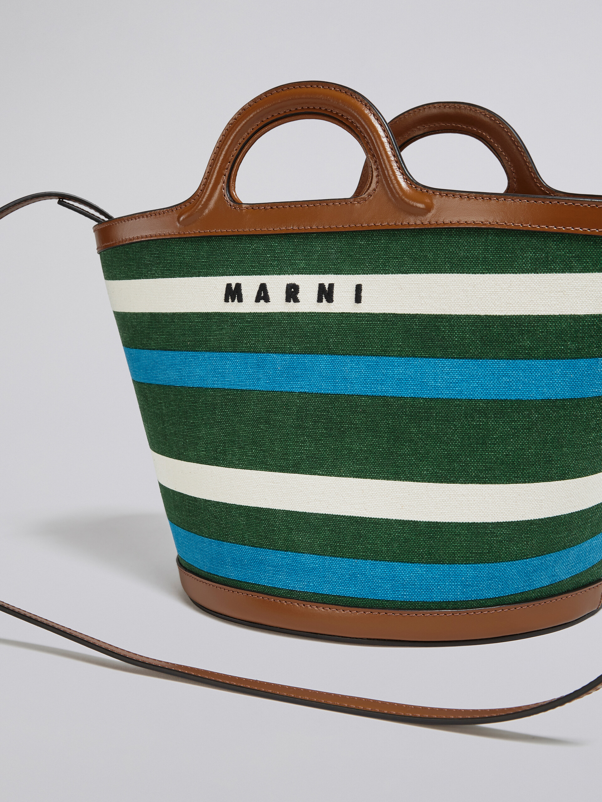 TROPICALIA small bag in leather and striped canvas - Handbag - Image 5