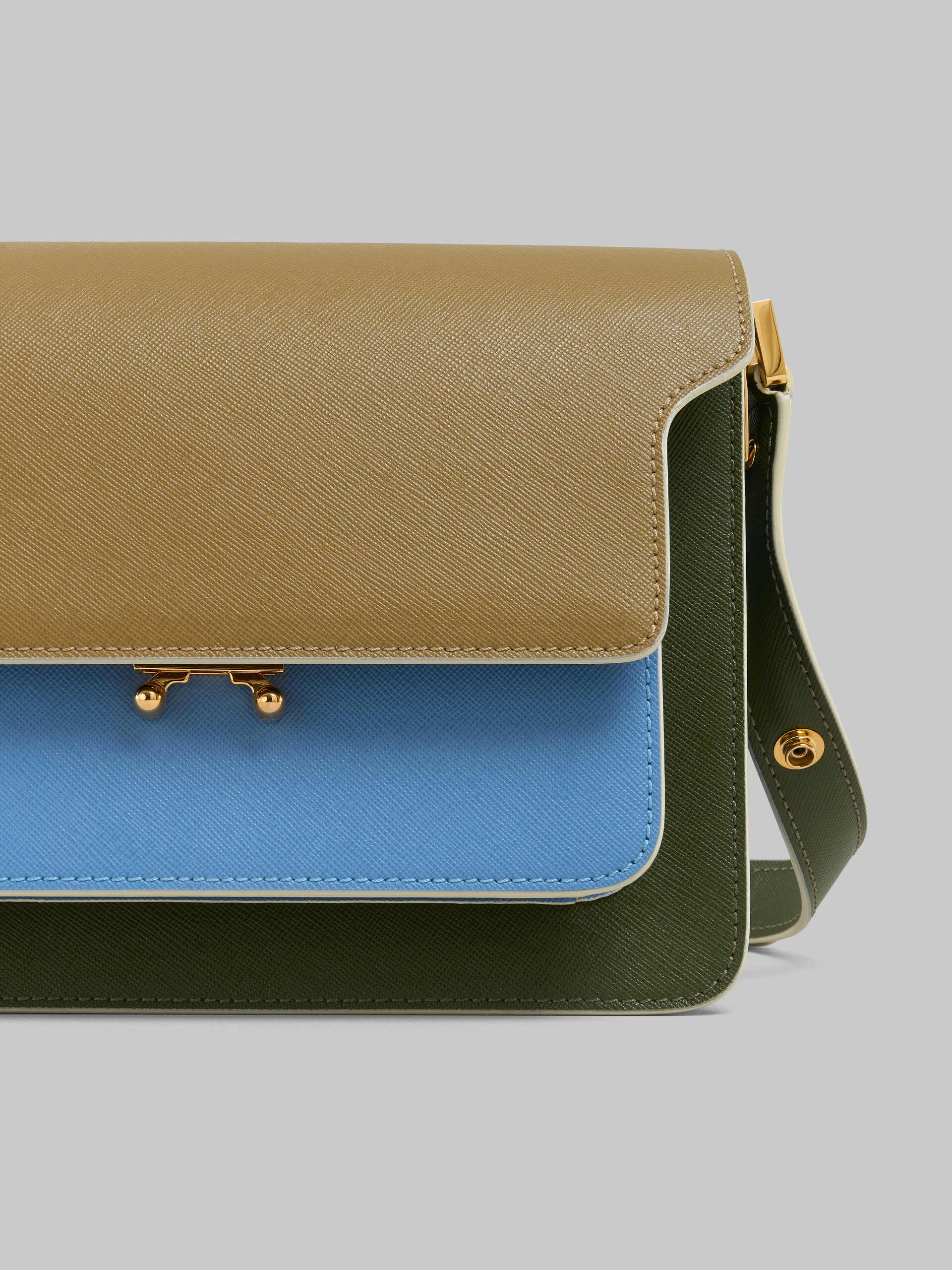 MARNI: Trunk shoulder bag in saffiano leather - Green  Marni crossbody bags  SBMPN09U07LV520 online at