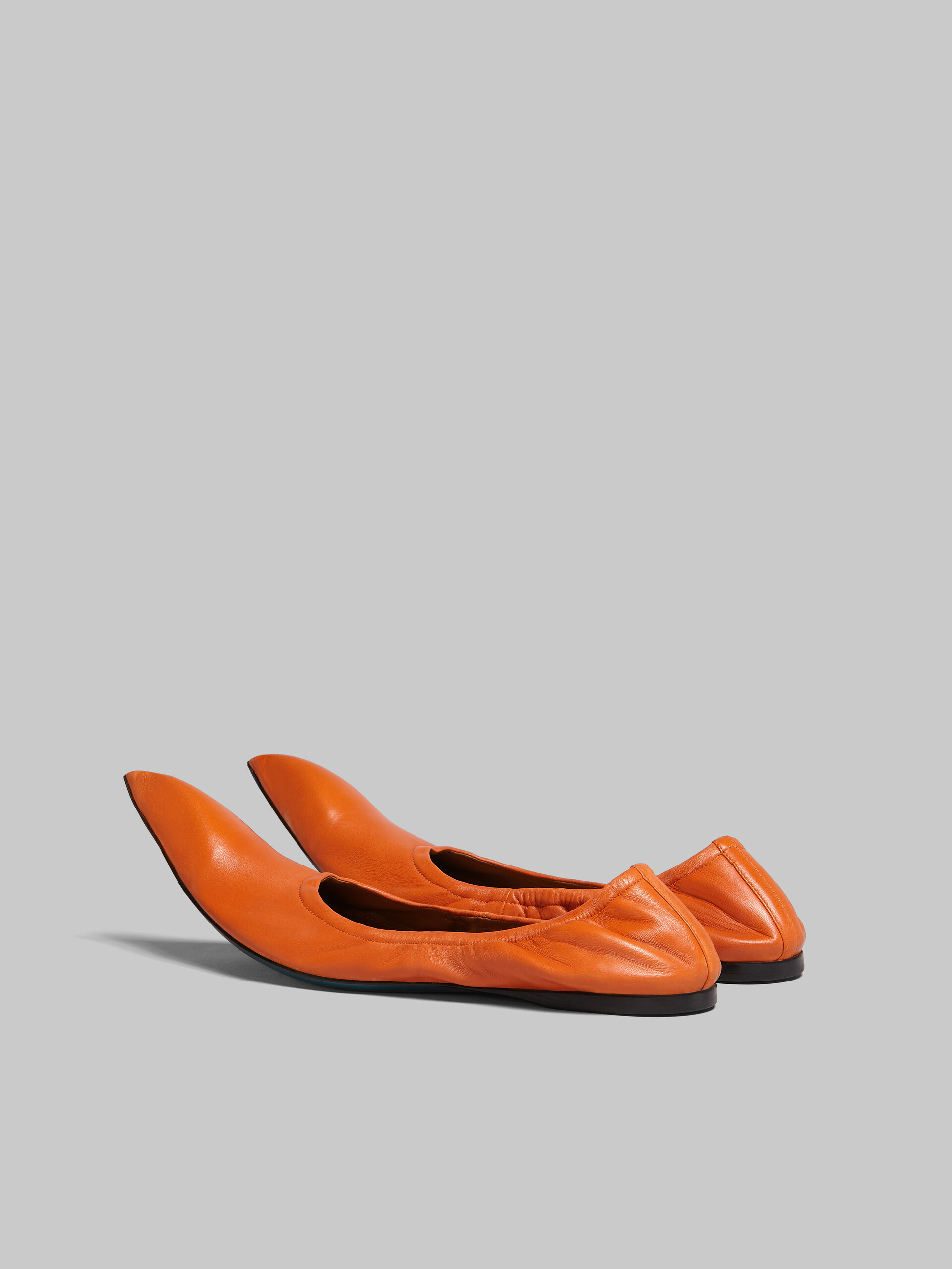Orange nappa pointed-toe ballet flats - Ballet Shoes - Image 3