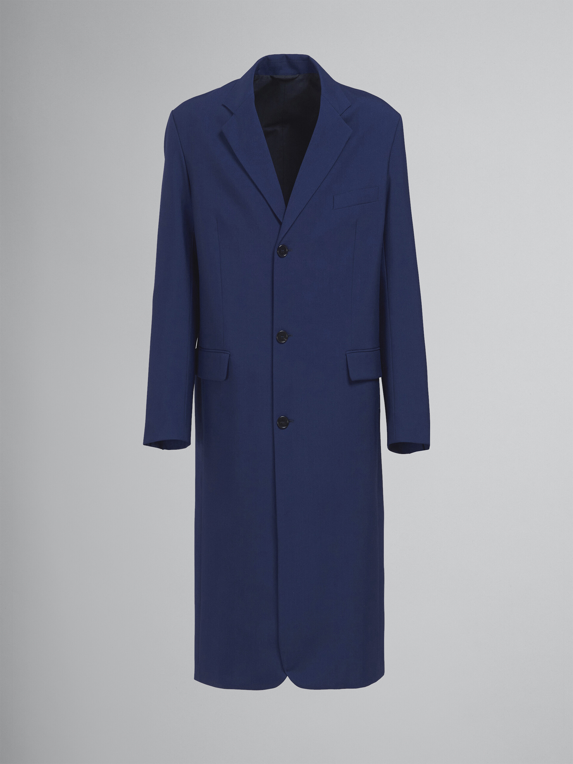 Reversible tropical wool long coat - Coat - Image 1
