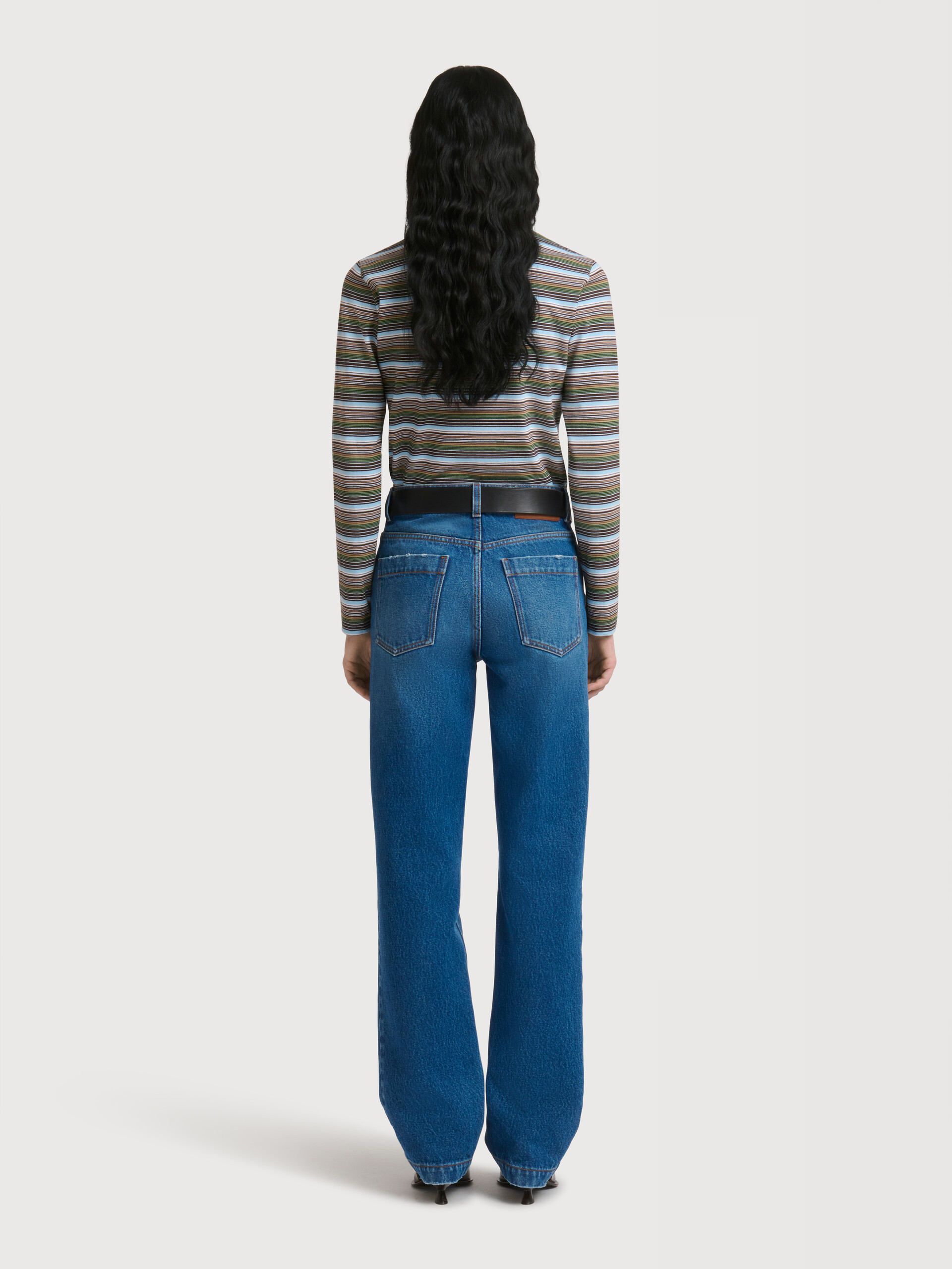 Blue denim straight-leg jeans - Pants - Image 4