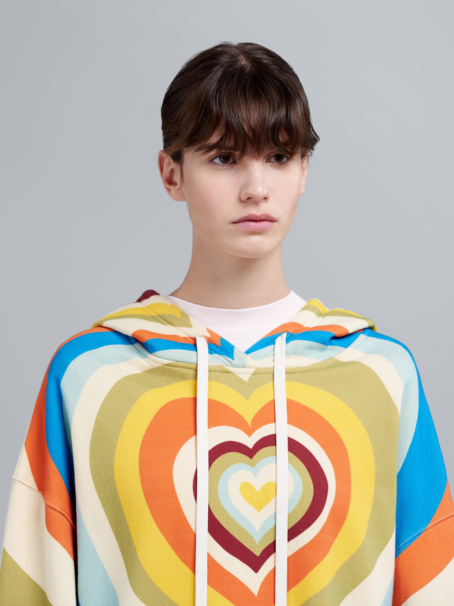 Vibrating Hearts print bio cotton sweatshirt - Sweaters - Image 4