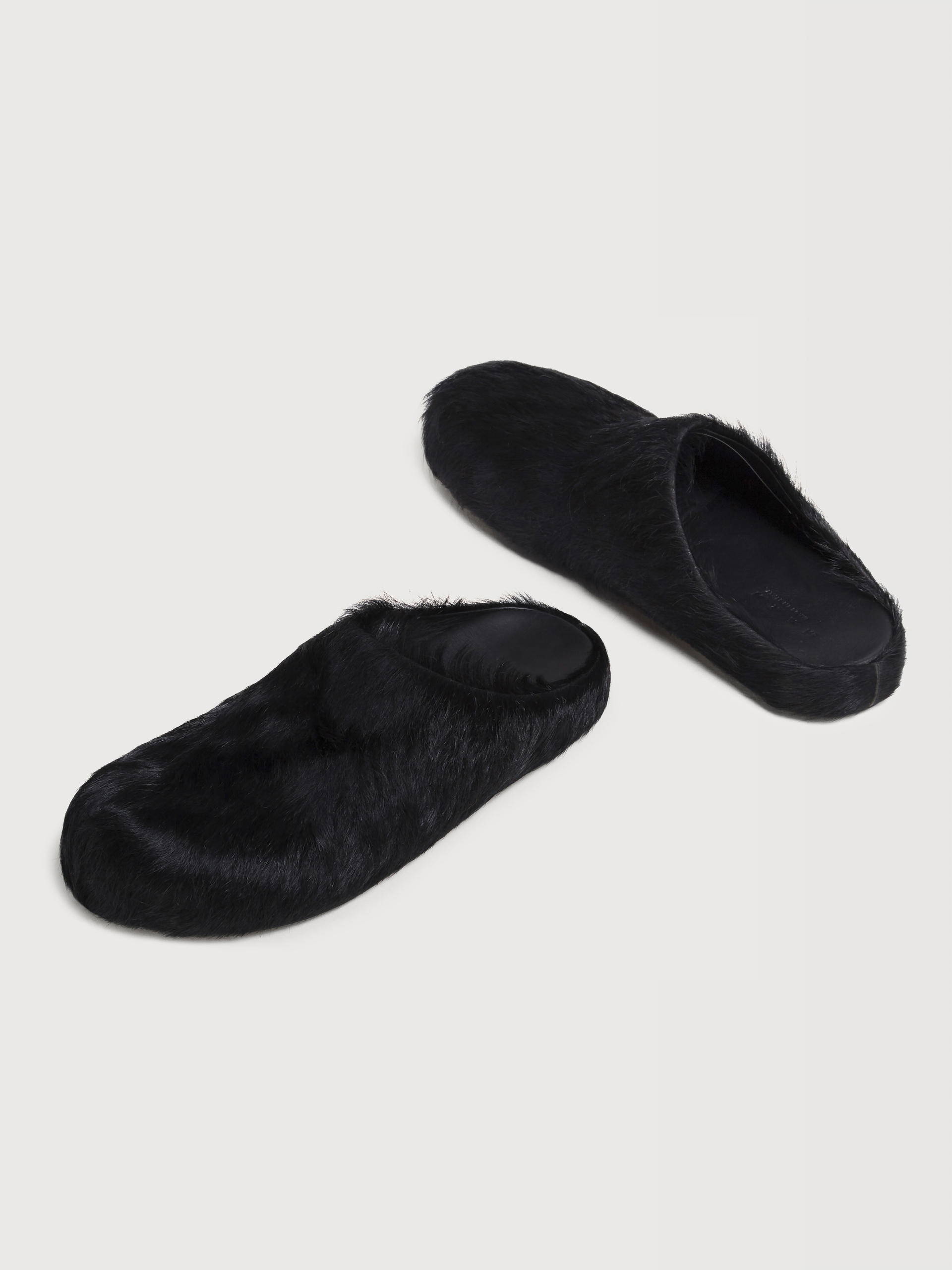 Deep blue long hair calfskin Fussbett sabot - Sandals - Image 5