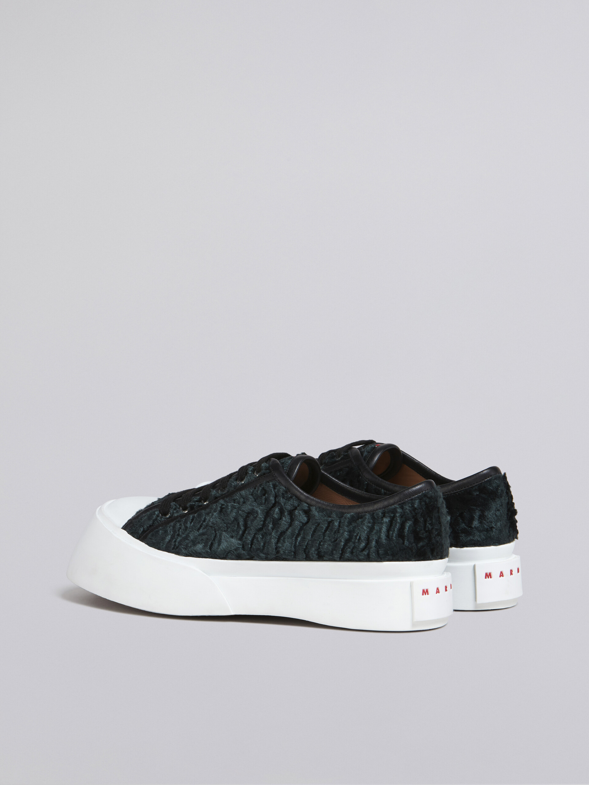 Black curly fabric PABLO lace-up sneaker - Sneakers - Image 3