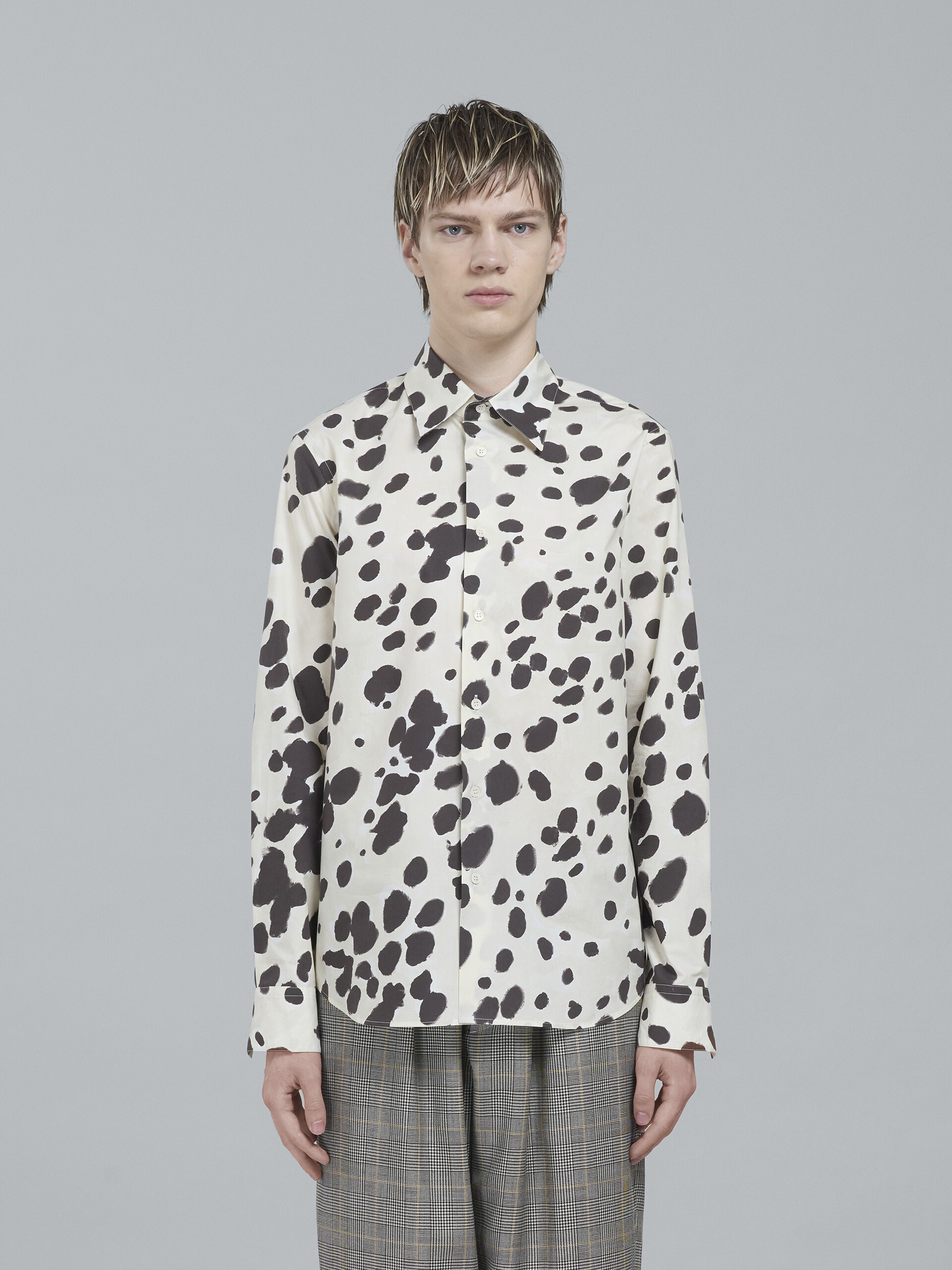Pop Dots print poplin long-sleeved shirt - Shirts - Image 2