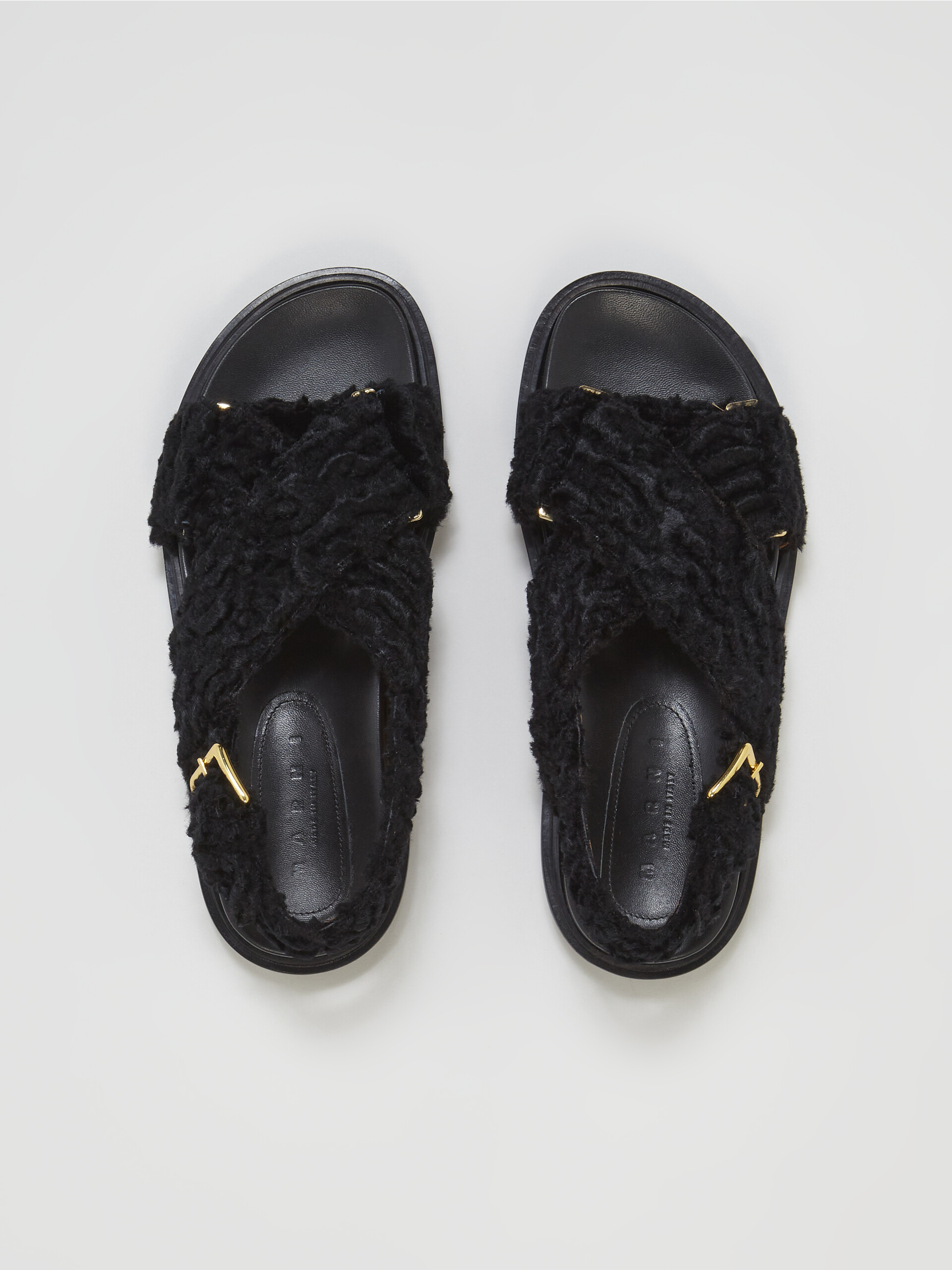 Black Fussbett in curly fabric - Sandals - Image 4