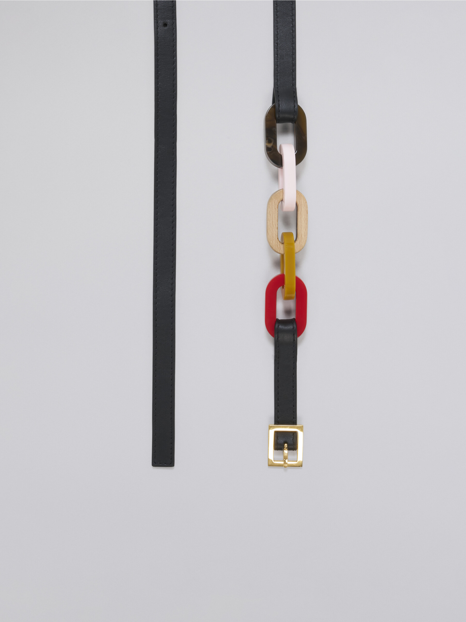 Calfskin belt with coloured resin chain - Belts - Image 4