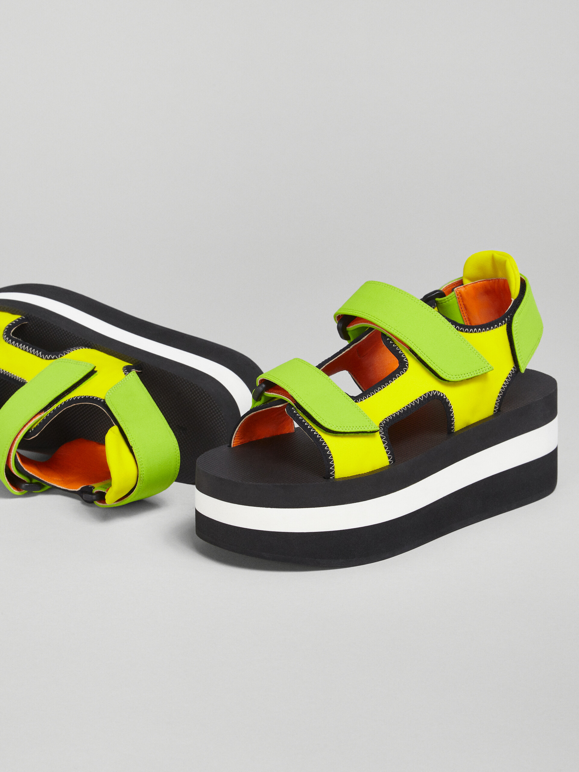 Yellow and green technical fabric sandal - Sandals - Image 5