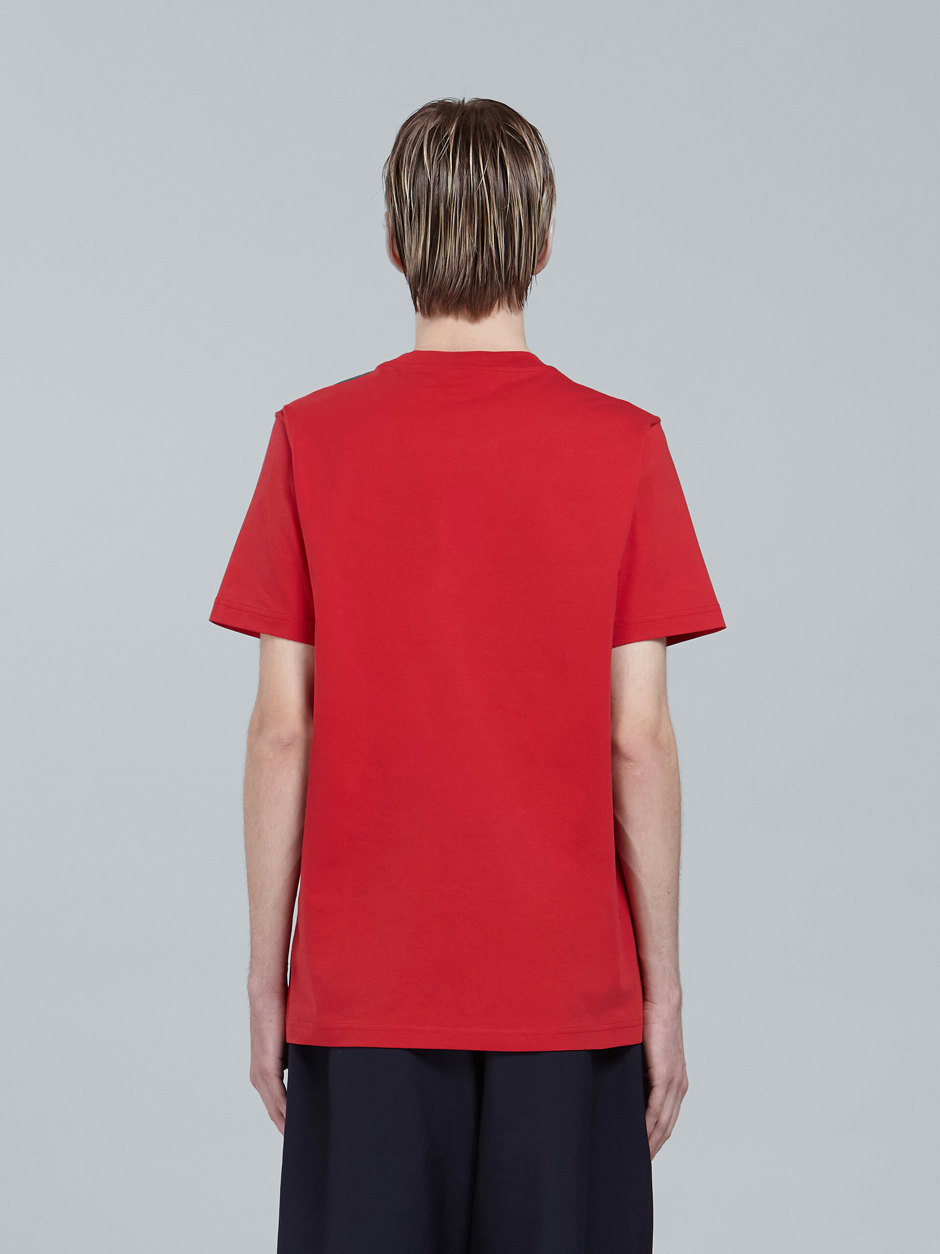 Scanned Logo print red jersey T-shirt - T-shirts - Image 3