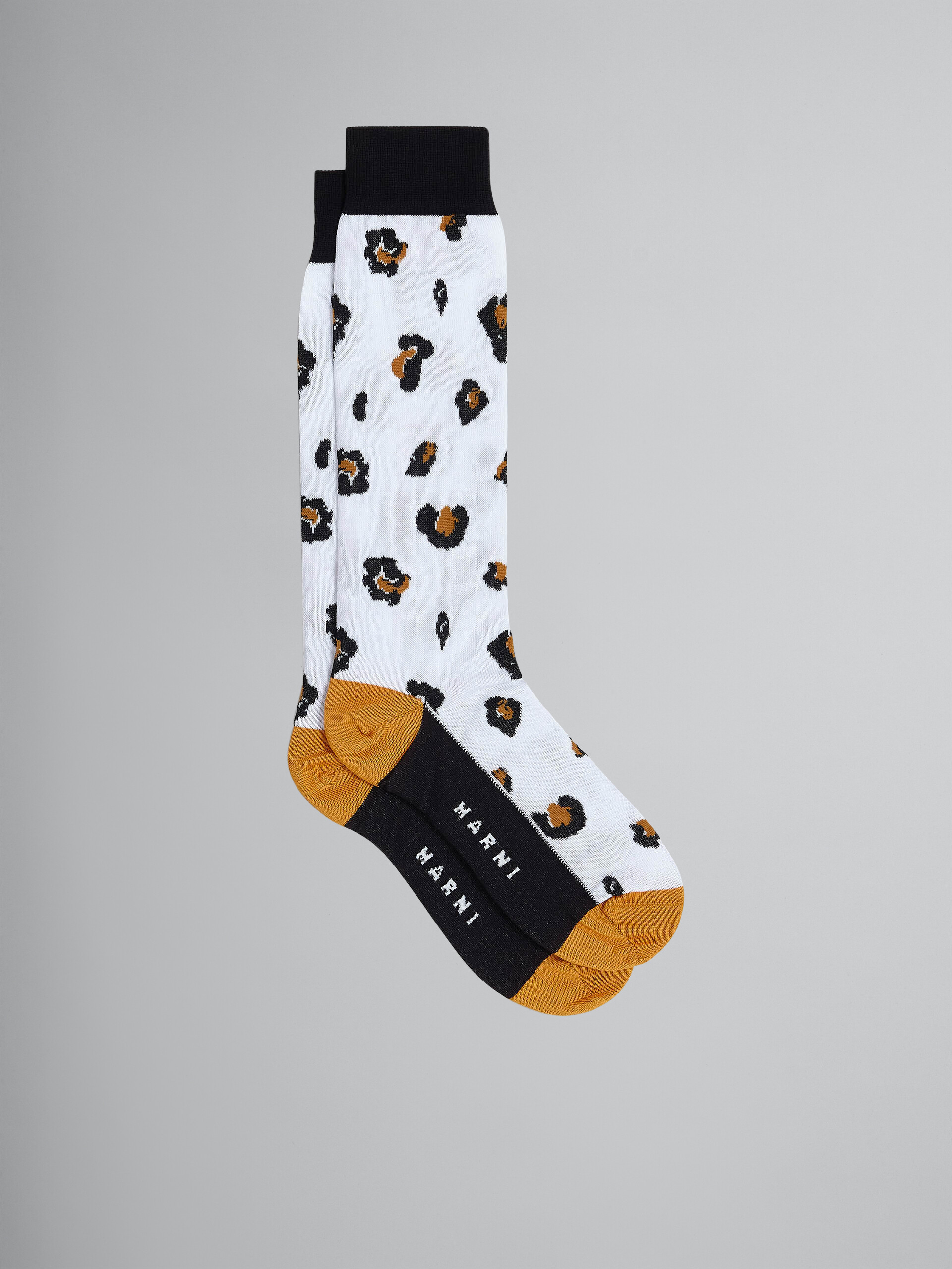 White Feline Twist cotton and nylon socks - Socks - Image 1