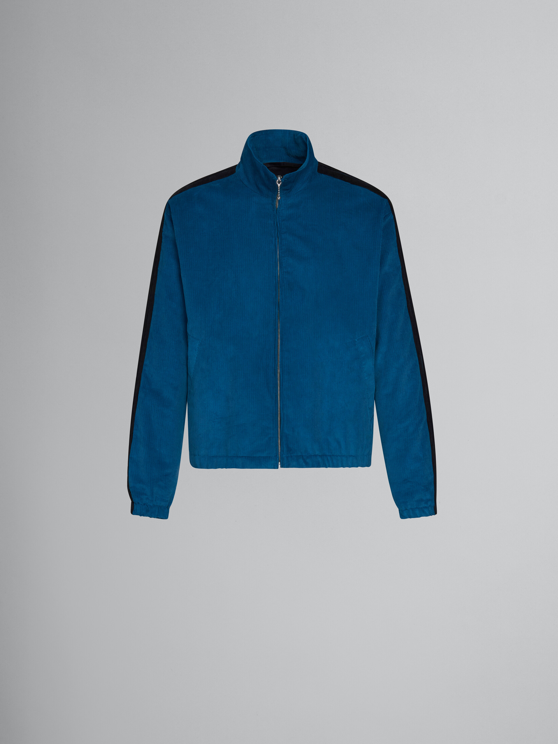 Blue corduroy jacket with side bands - Jackets - Image 1