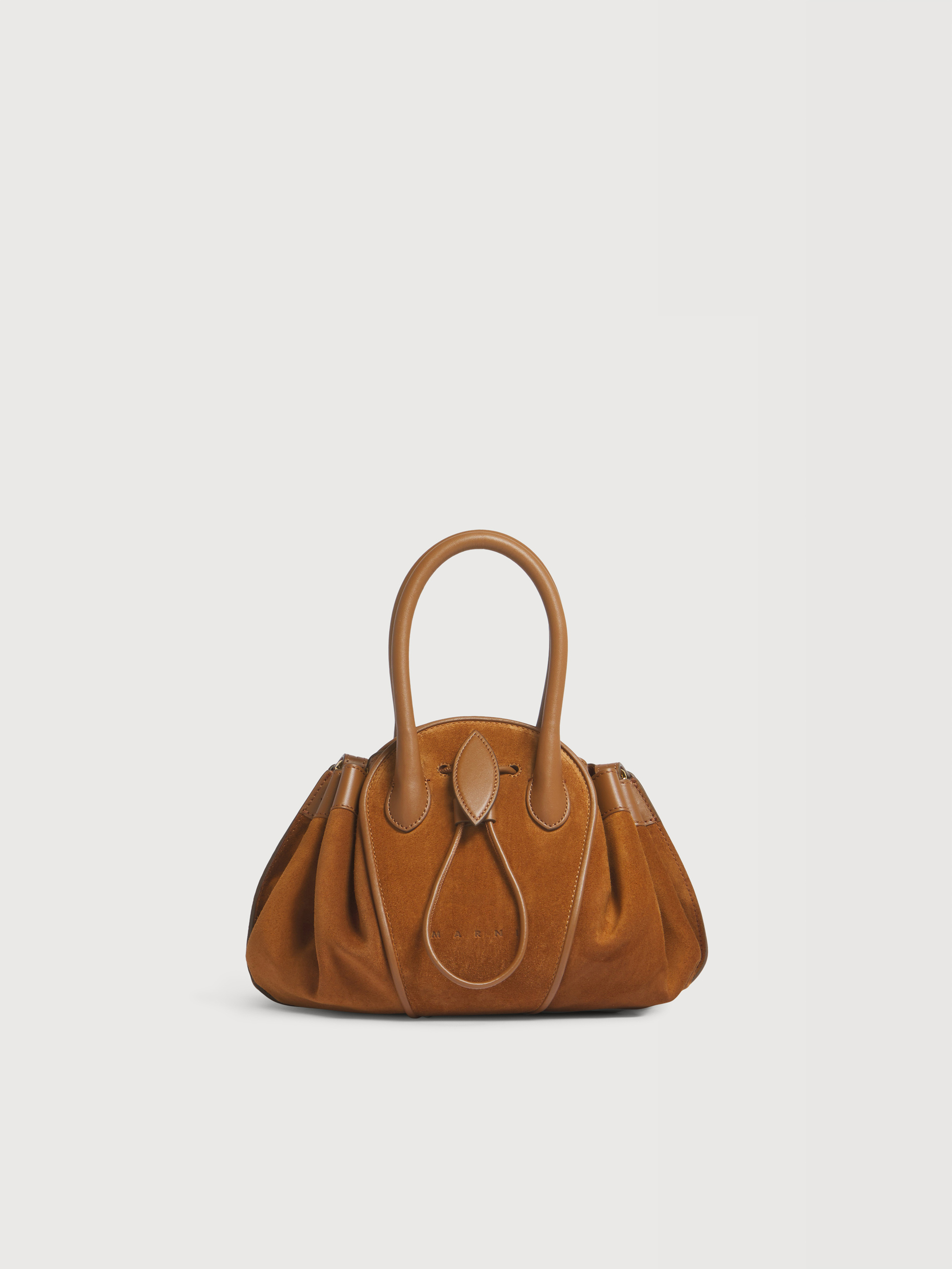 Brown suede Tulipea small handbag - Shoulder Bags - Image 1