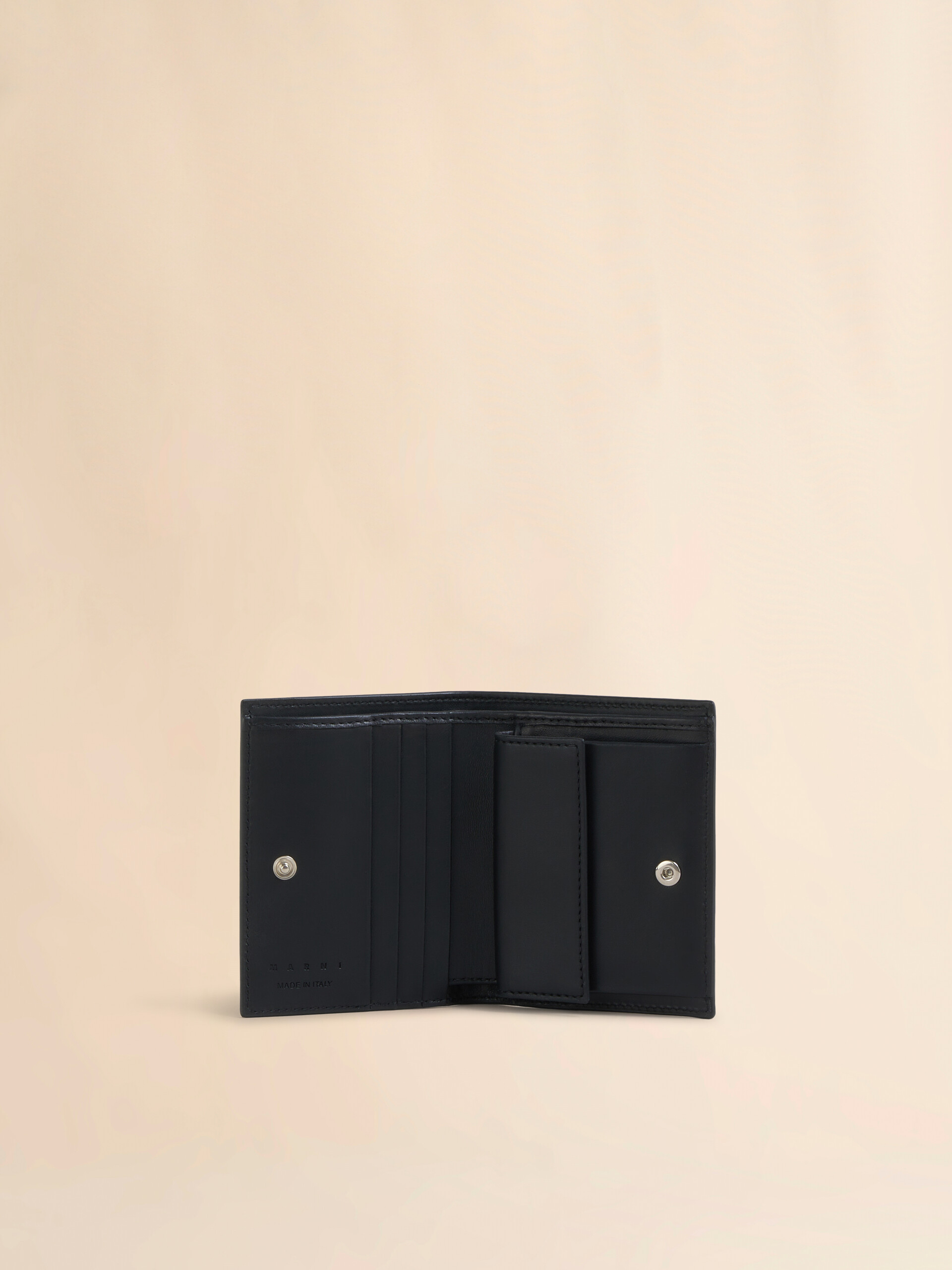 Cartera de dos cuerpos de piel negra con remiendo Marni - Carteras - Image 2