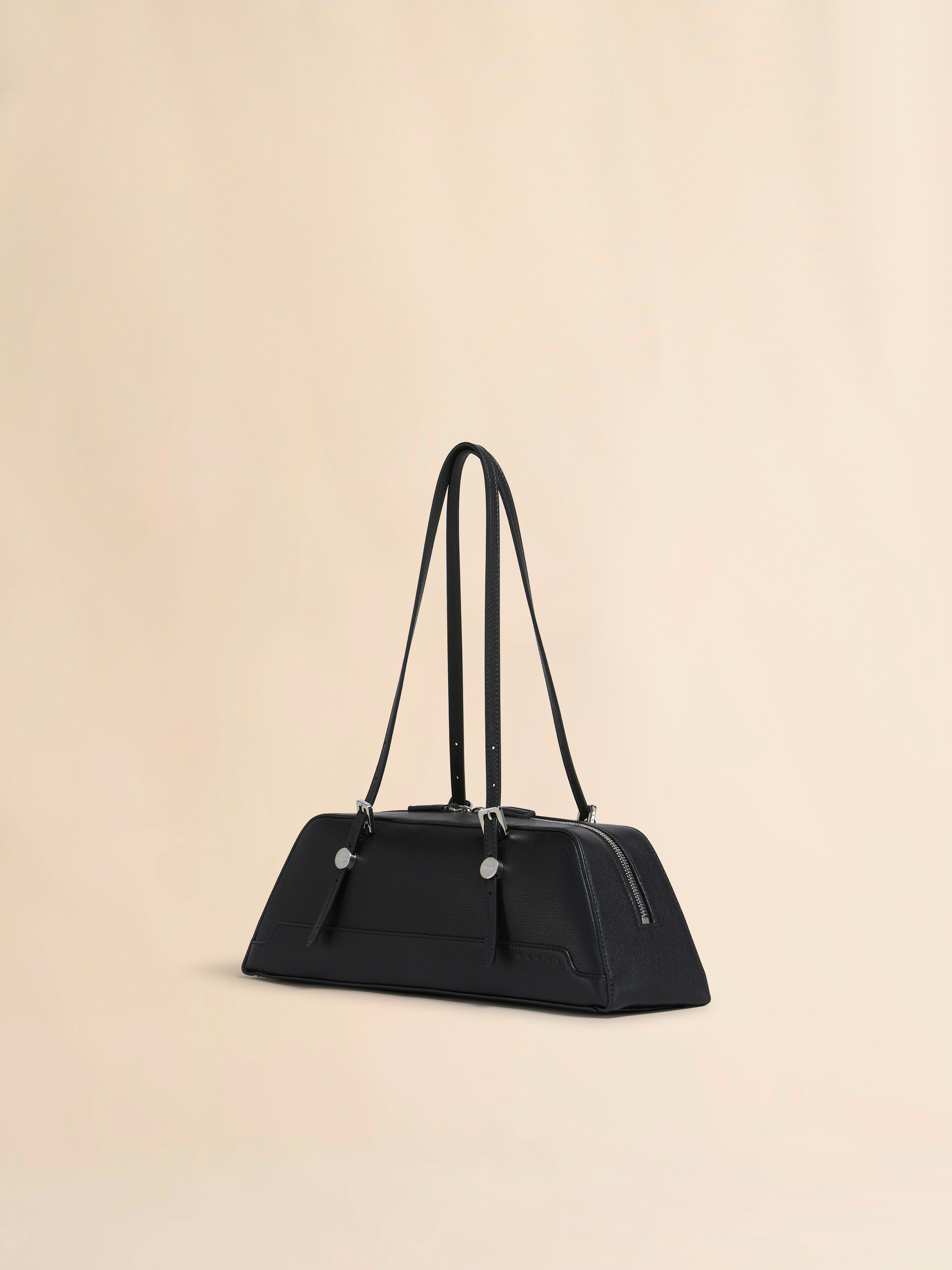 Black leather Dot long duffle bag - Shoulder Bag - Image 3