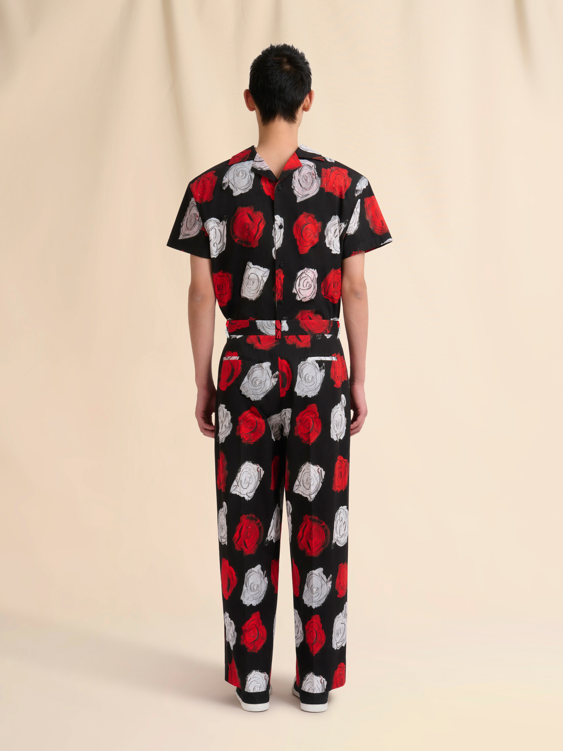 Black poplin trousers with Mercury print - Pants - Image 3