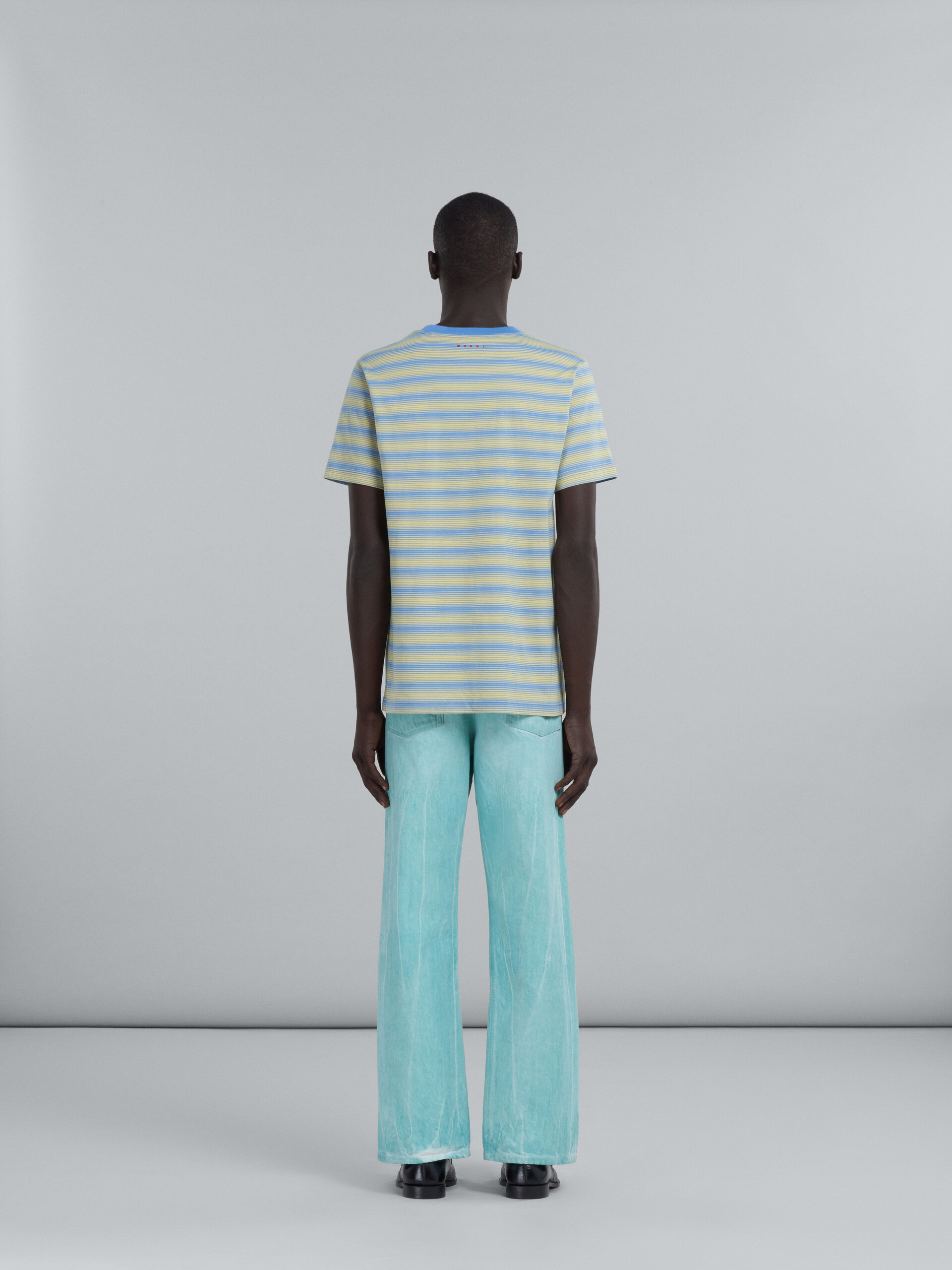 Loose trousers in turquoise cotton drill - Pants - Image 3