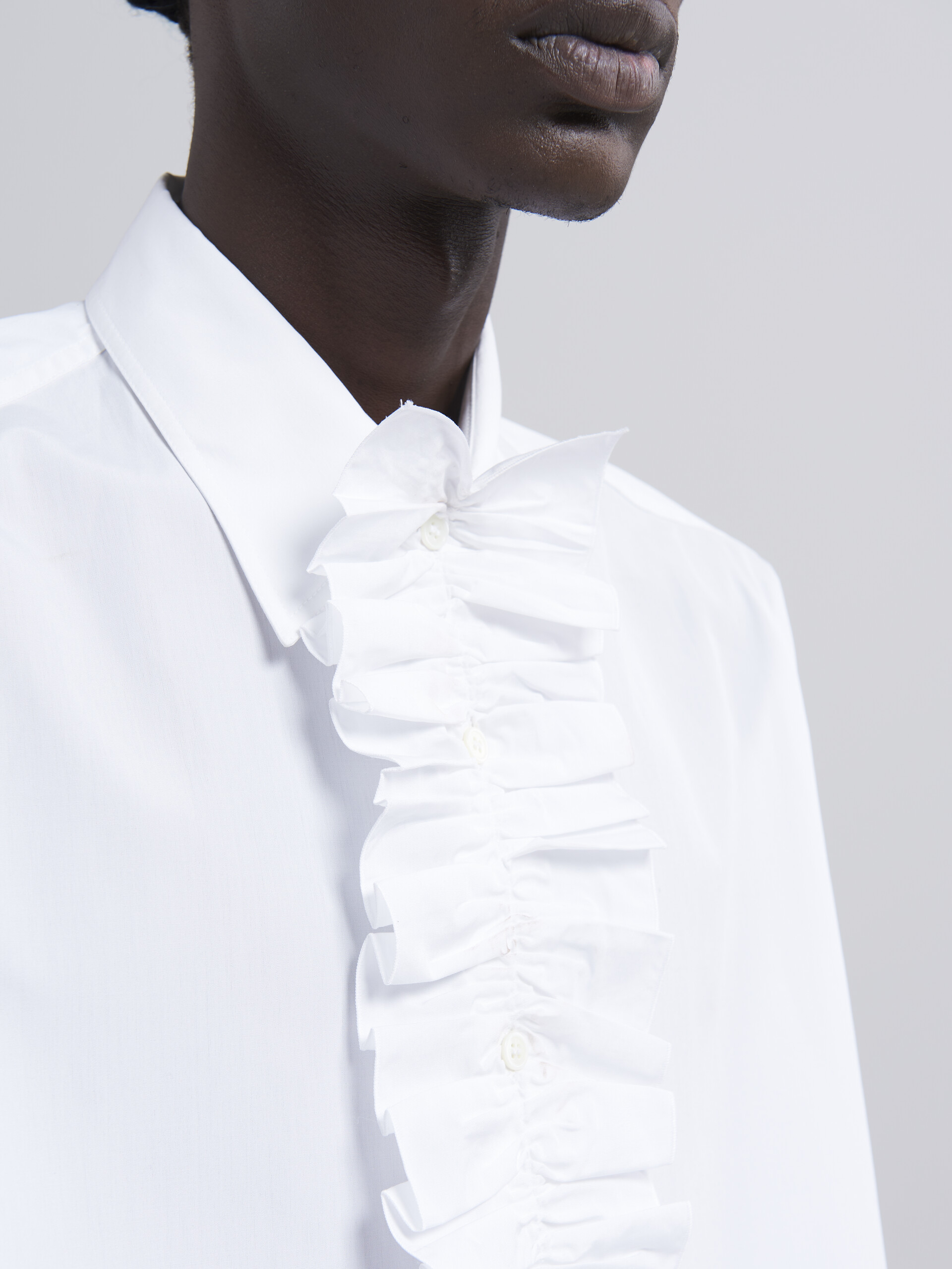 Organic poplin shirt with removable jabot detail - Shirts - Image 4