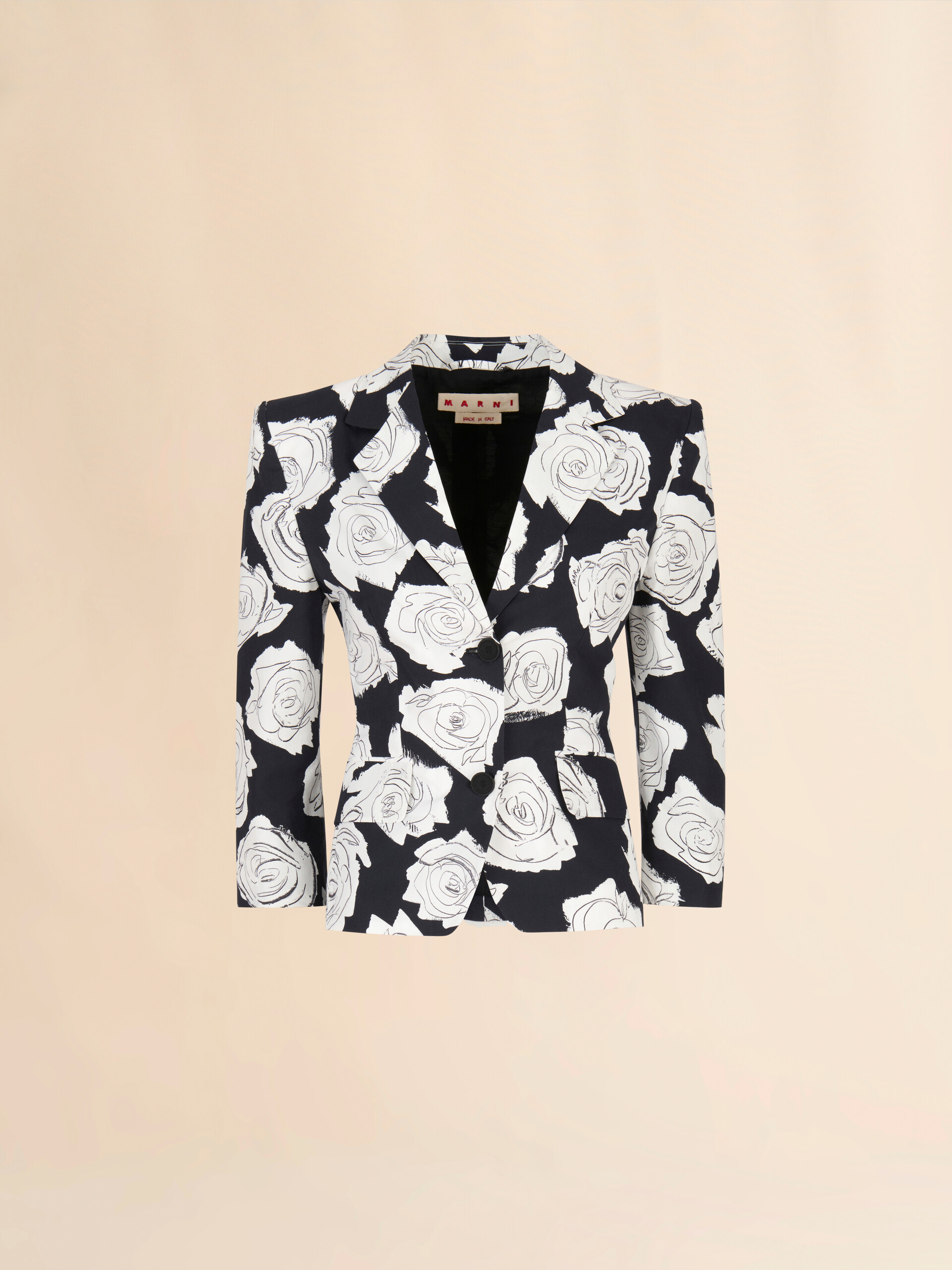 Babyjacke aus schwarzer Popeline mit Aurora-Print - Jacken - Image 1