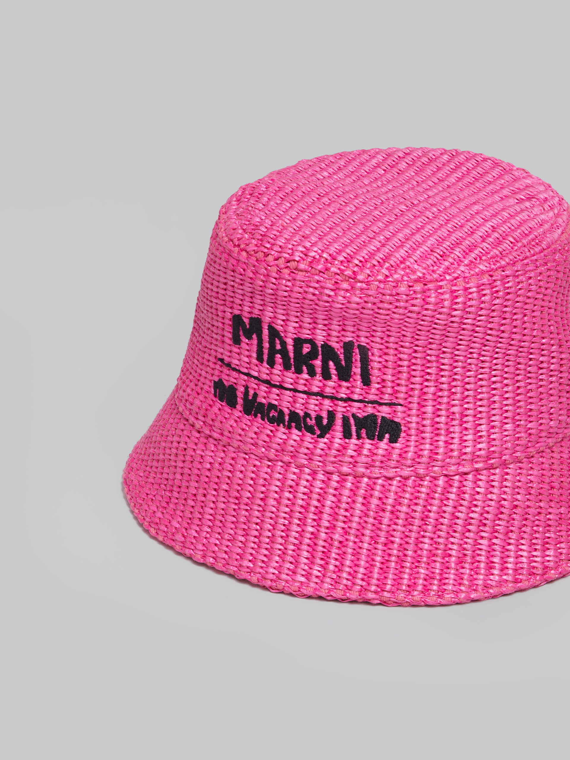 Marni x No Vacancy Inn - Fuchsia hat in raffia fabric - Hats - Image 4