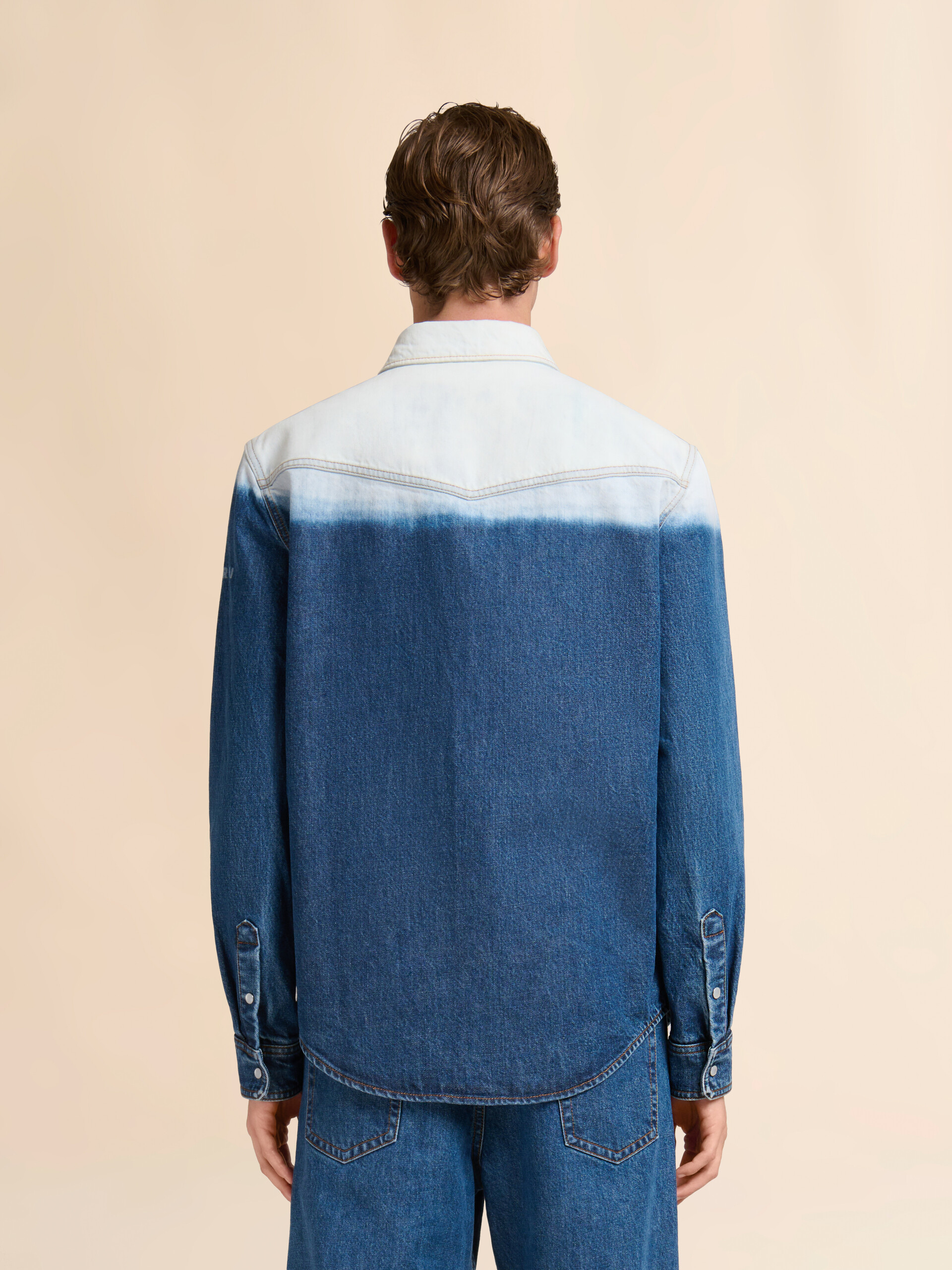 Blue denim shirt with degrad&eacute; finish - Shirts - Image 3